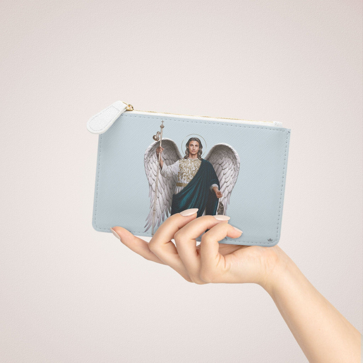 St. Raphael the Archangel Mini Clutch Pouch (Heavenly Blue) Copyright VENXARA