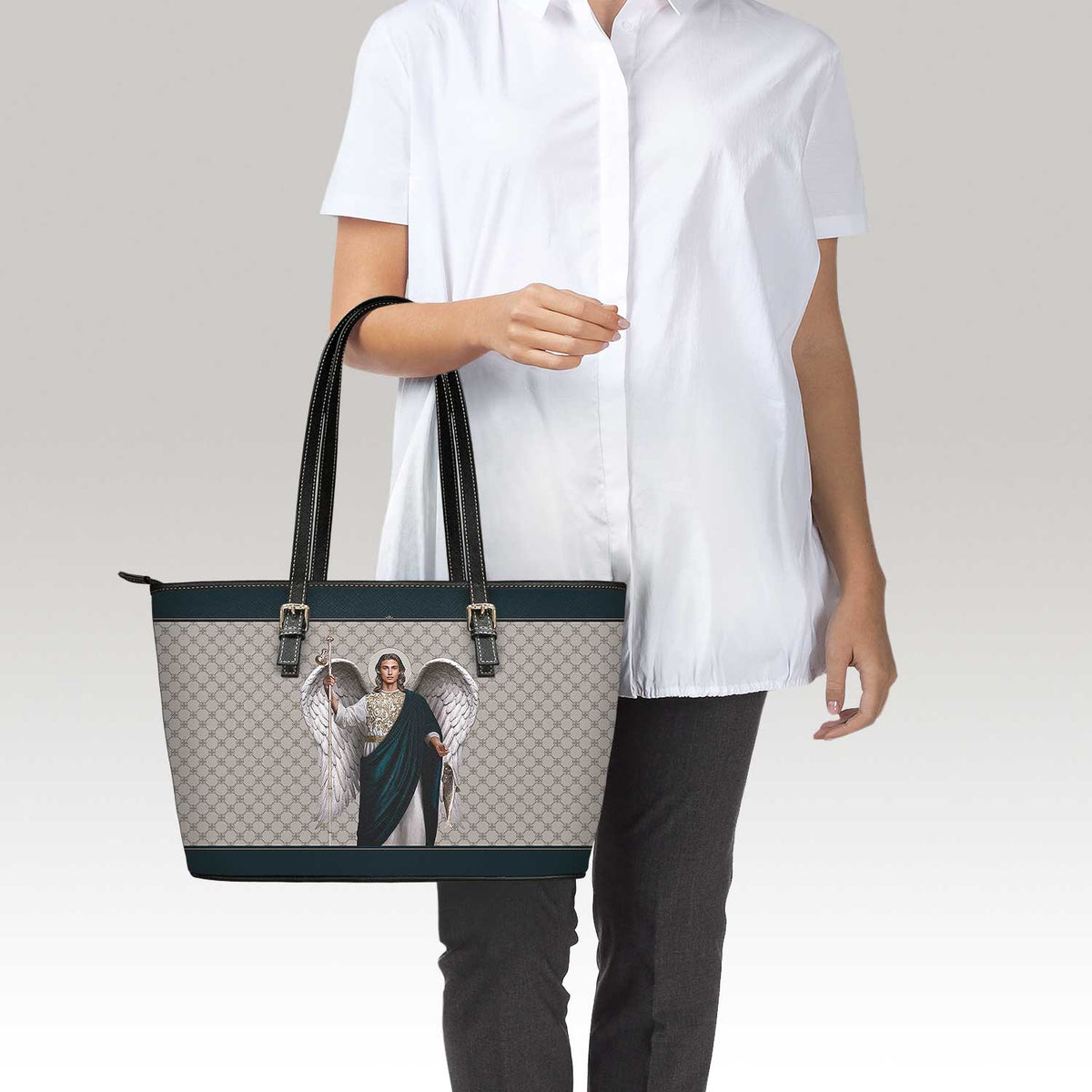 St. Raphael the Archangel Tote Bag (Sand) Copyright VENXARA