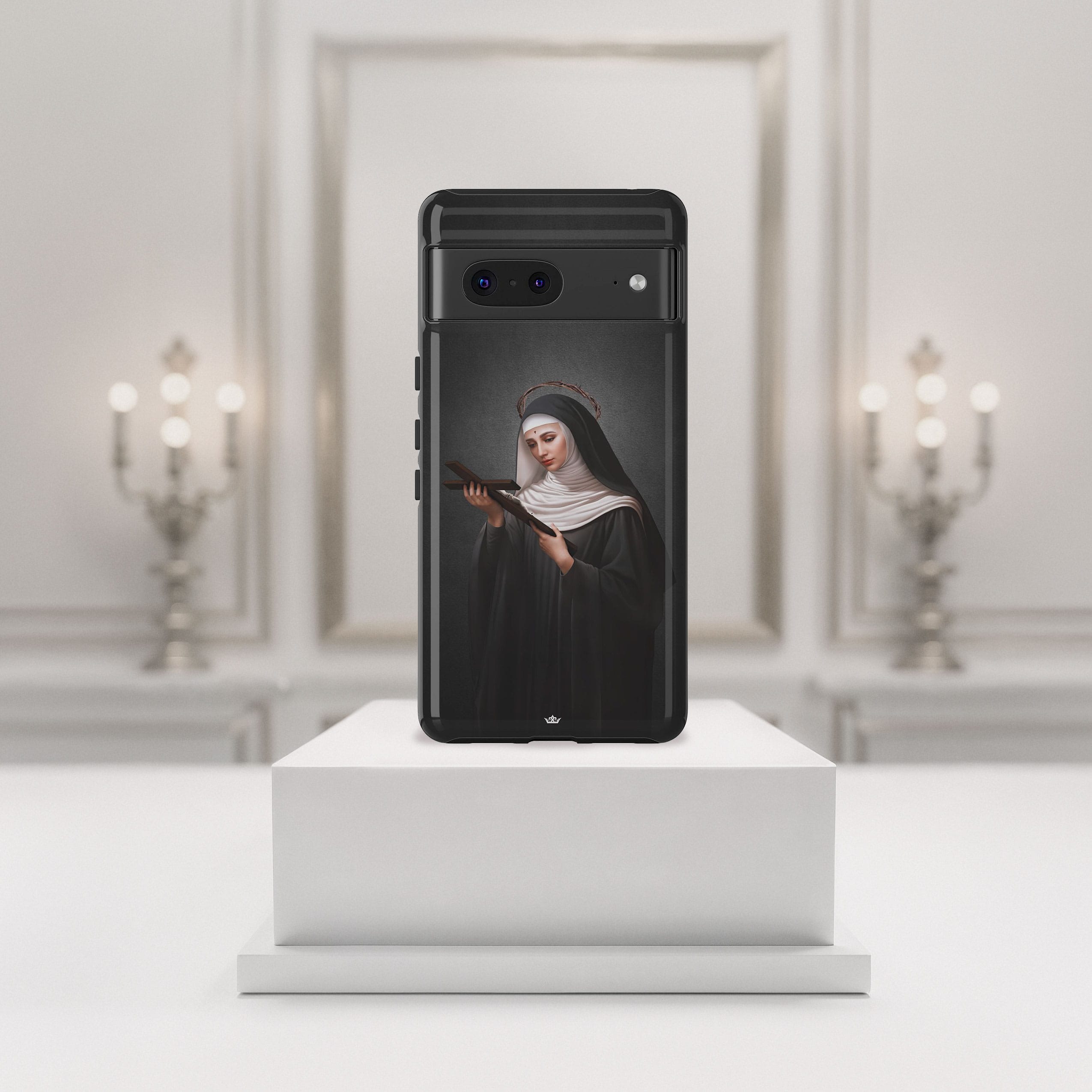 St. Rita of Cascia Hard Phone Case (Dark) Copyright VENXARA