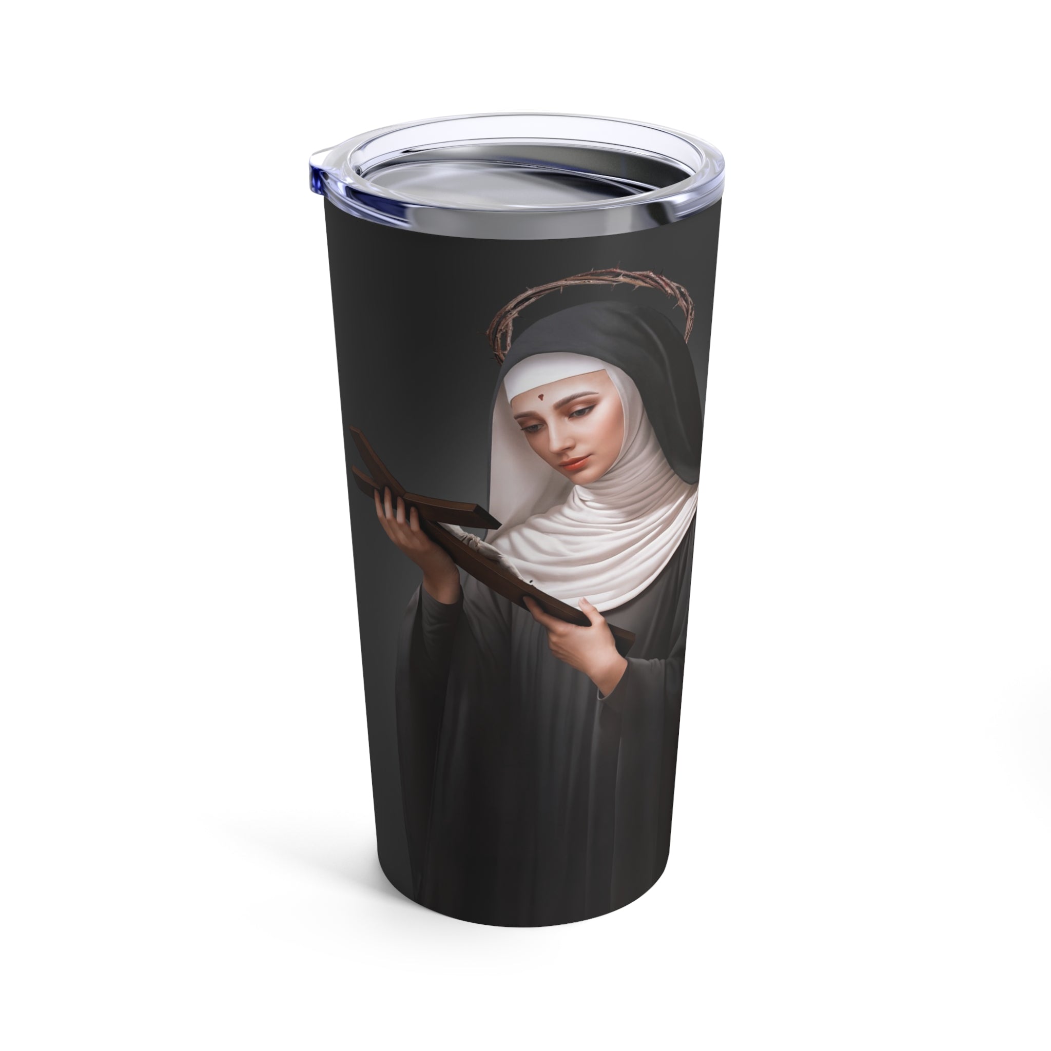 St. Rita of Cascia Lord's Prayer Tumbler 20 oz. (Ash) - VENXARA®