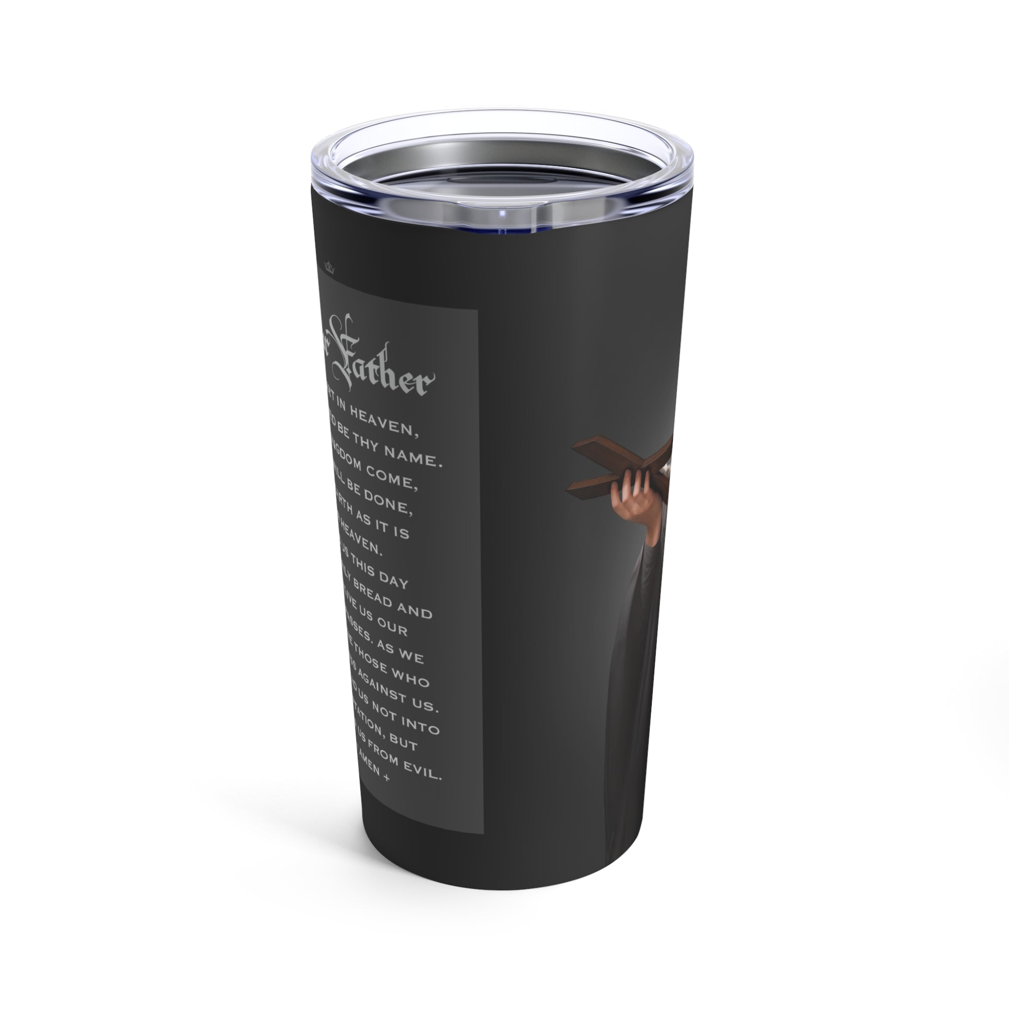 St. Rita of Cascia Lord's Prayer Tumbler 20 oz. (Ash) - VENXARA®