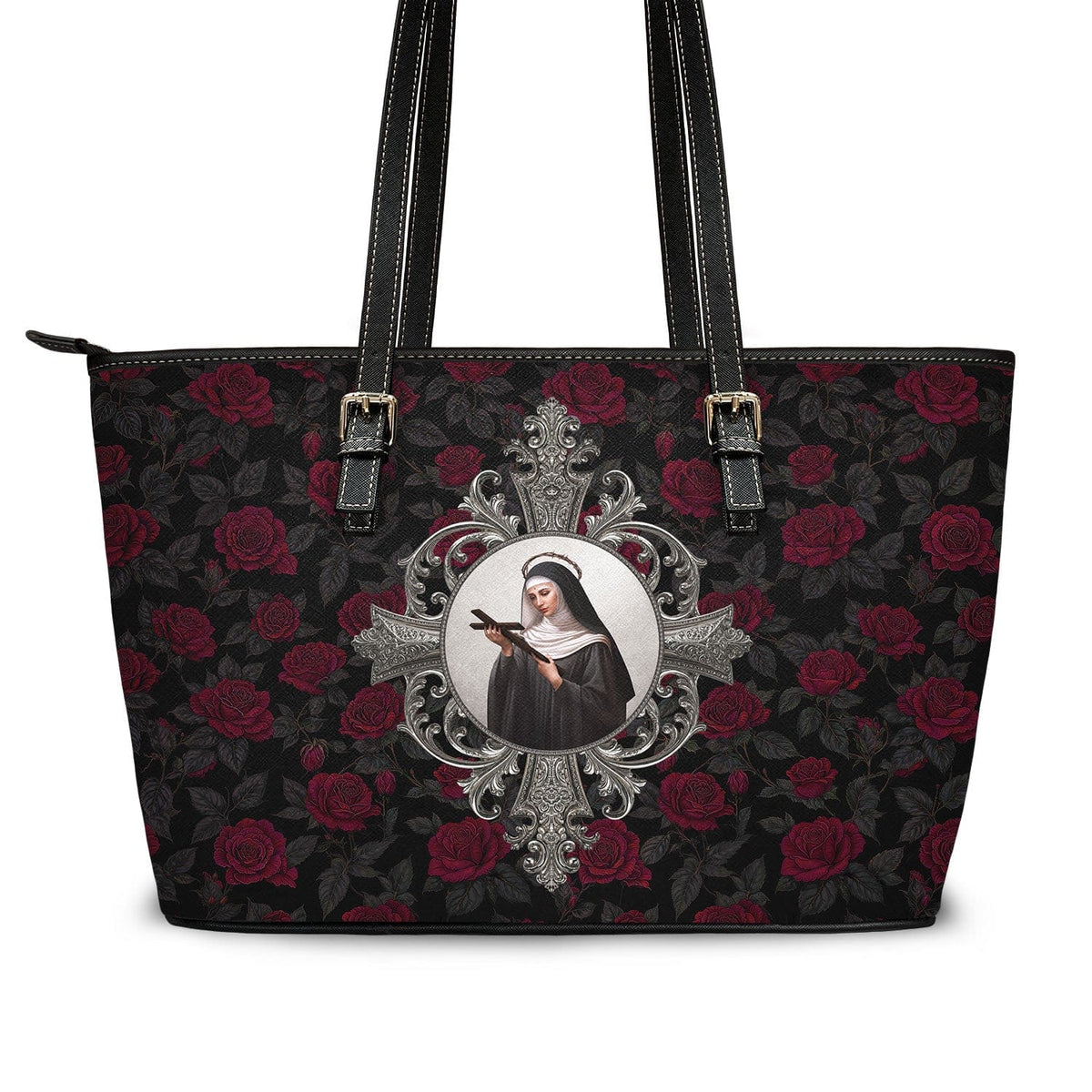 St. Rita of Cascia Tote Bag (Roses) Copyright VENXARA