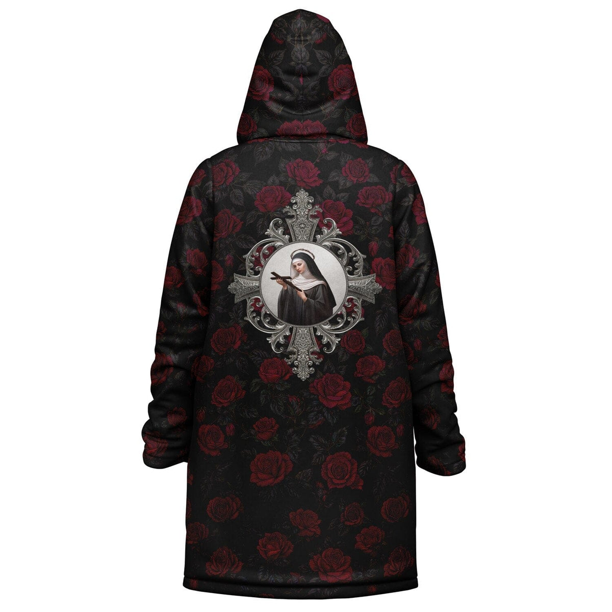 St. Rita of Cascia Zipper Microfleece Cloak (Roses) Copyright VENXARA