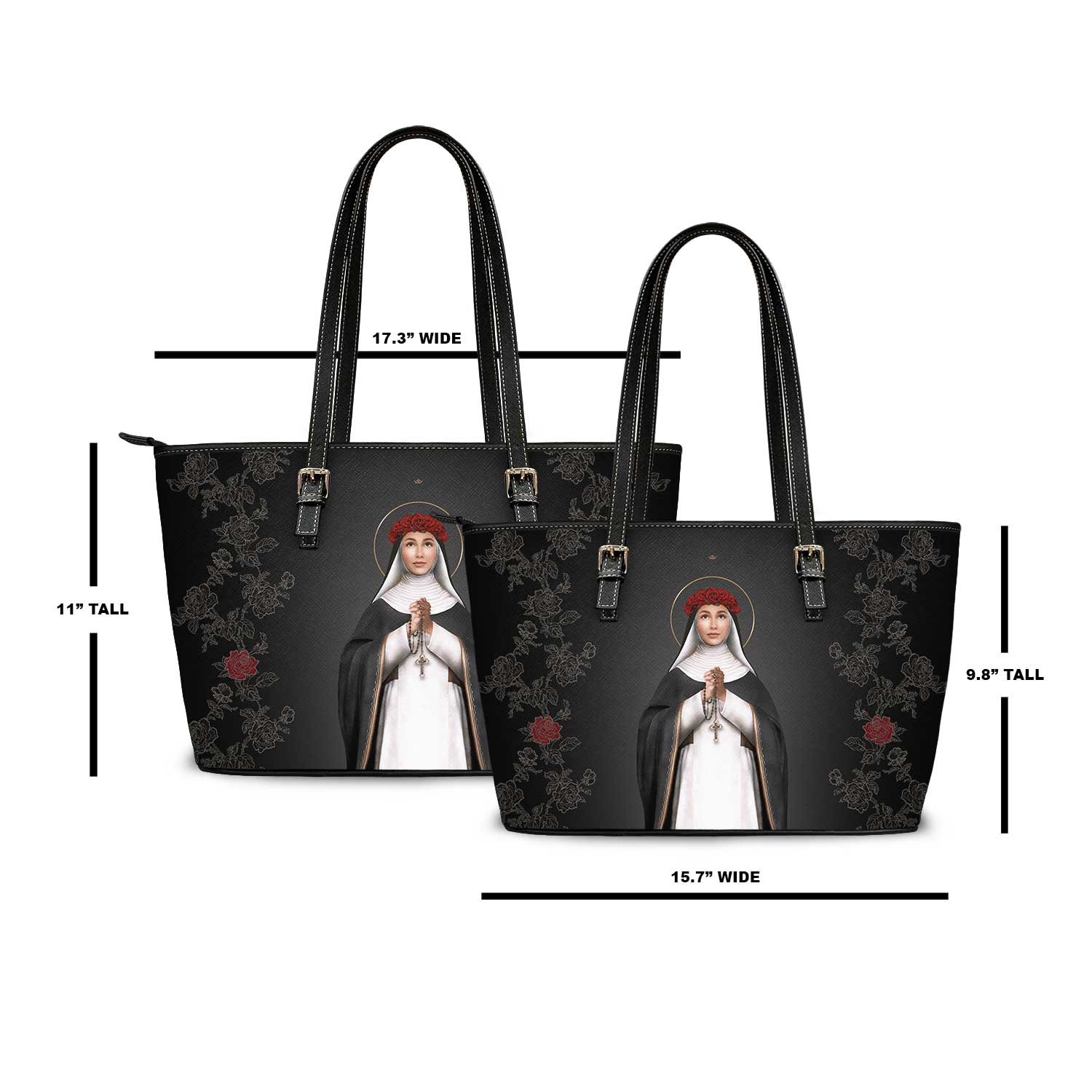 St. Rose of Lima Tote Bag (Black) - VENXARA®