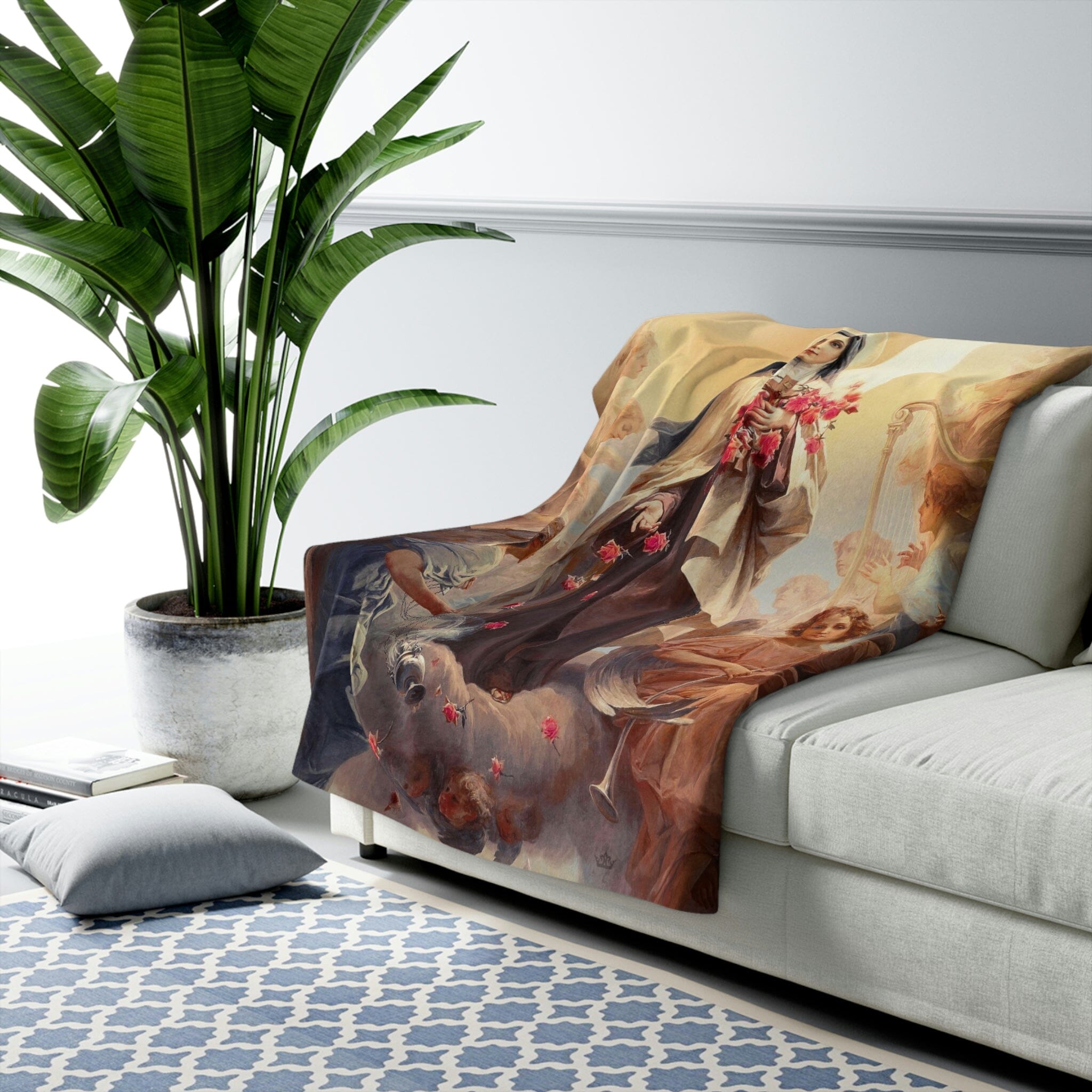 St. Therese of Lisieux and the Angels Sherpa Fleece Blanket - VENXARA®