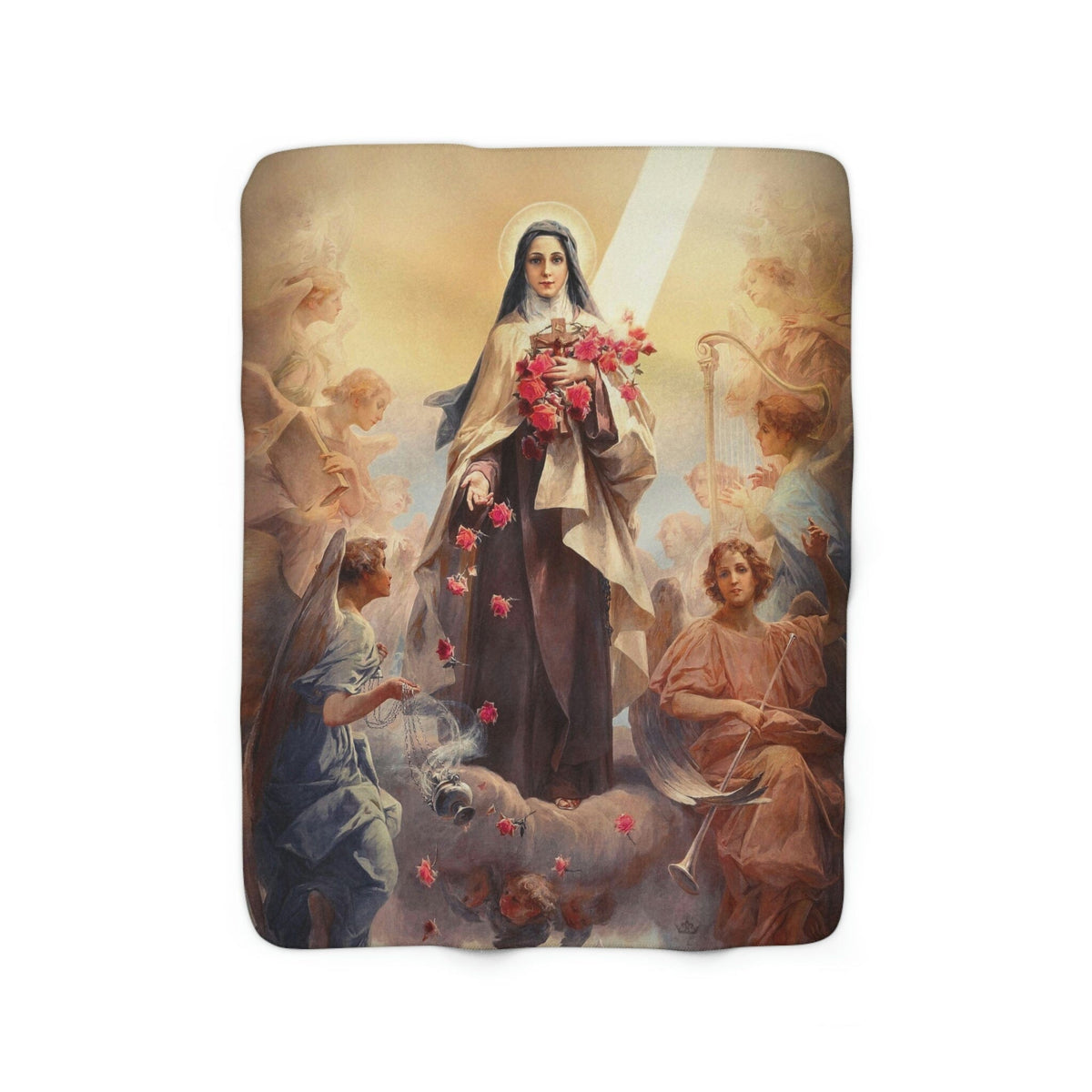 St. Therese of Lisieux and the Angels Sherpa Fleece Blanket Copyright VENXARA