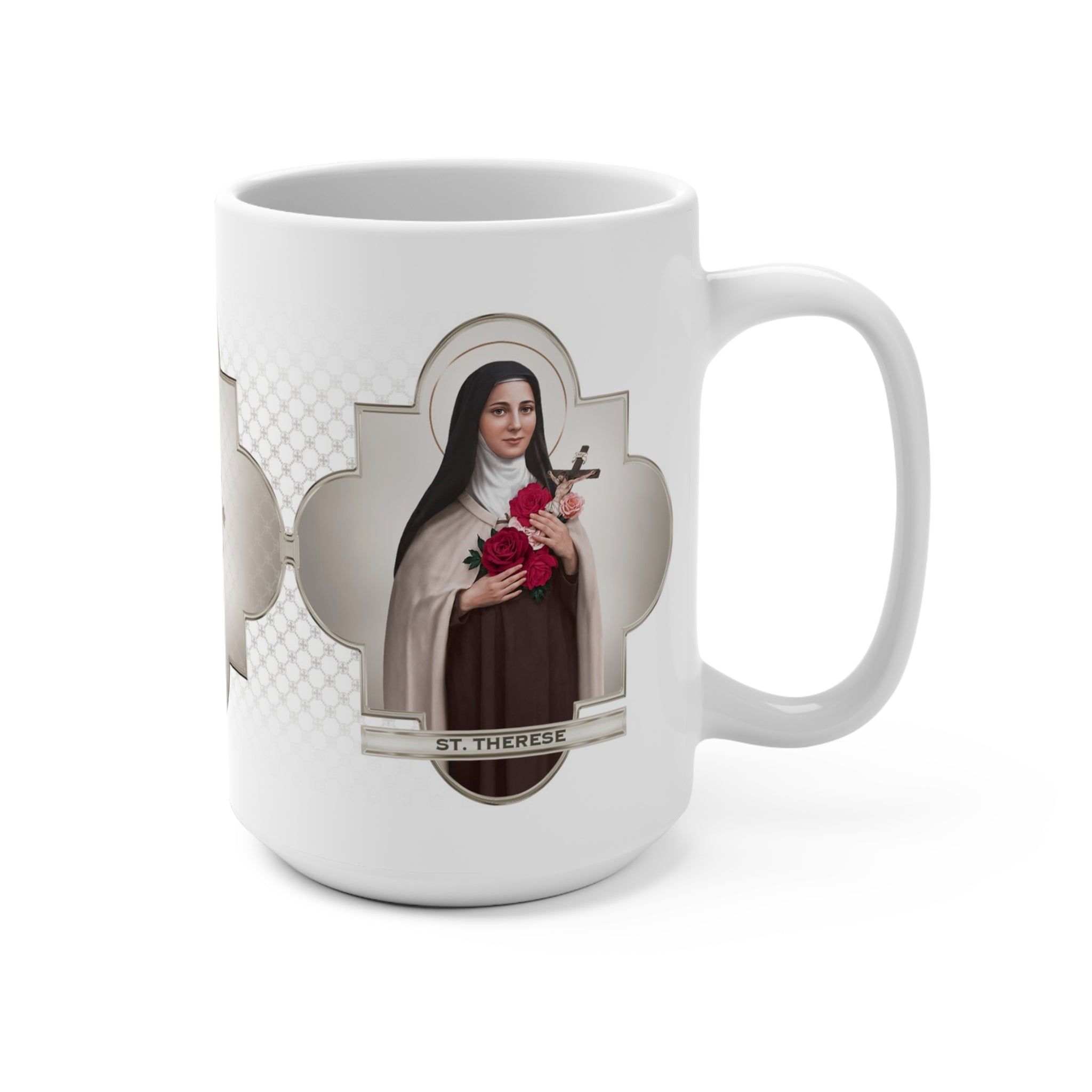 St. Therese of Lisieux Ceramic Mug (White 15 oz) - VENXARA®