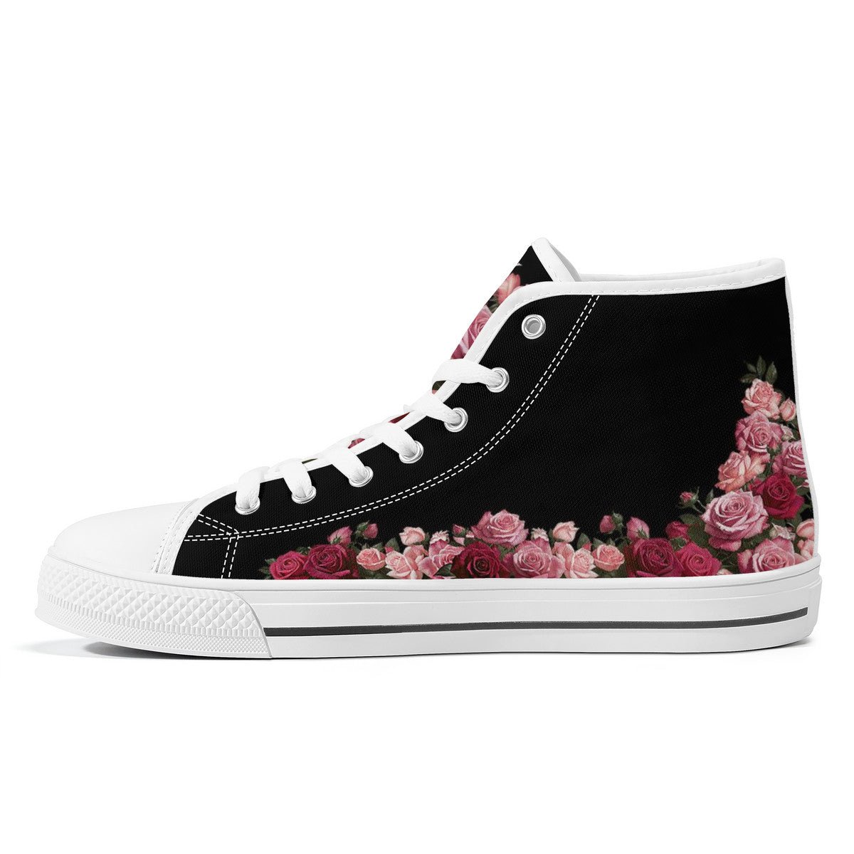 St. Therese of Lisieux Comfort Canvas High Top Shoes (Black/White) - VENXARA®