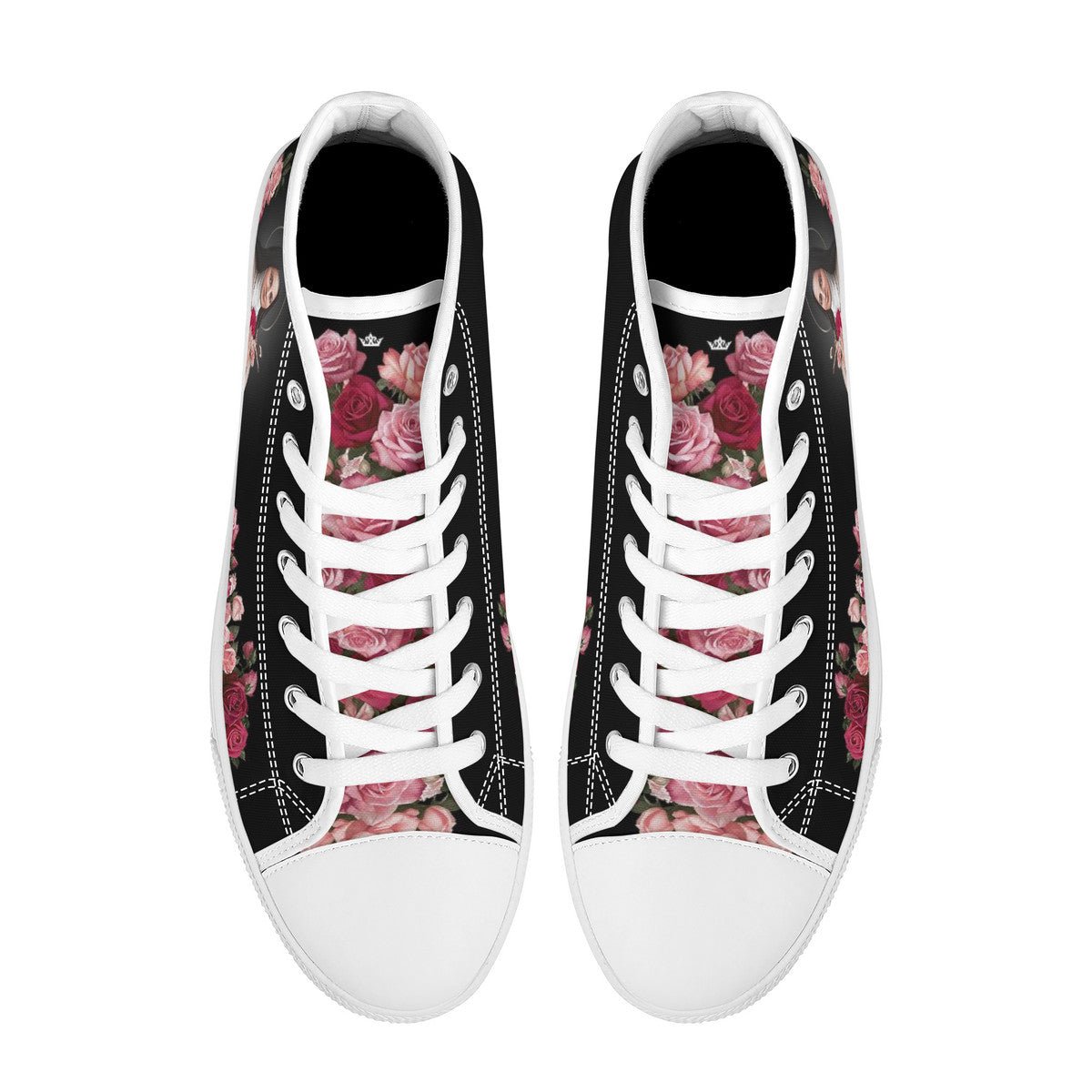 St. Therese of Lisieux Comfort Canvas High Top Shoes (Black/White) - VENXARA®