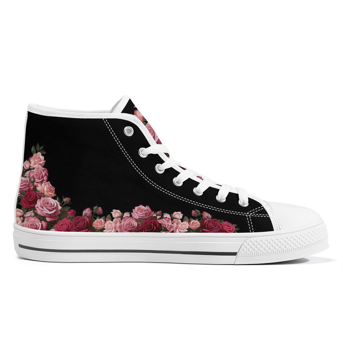 St. Therese of Lisieux Comfort Canvas High Top Shoes (Black/White) - VENXARA®
