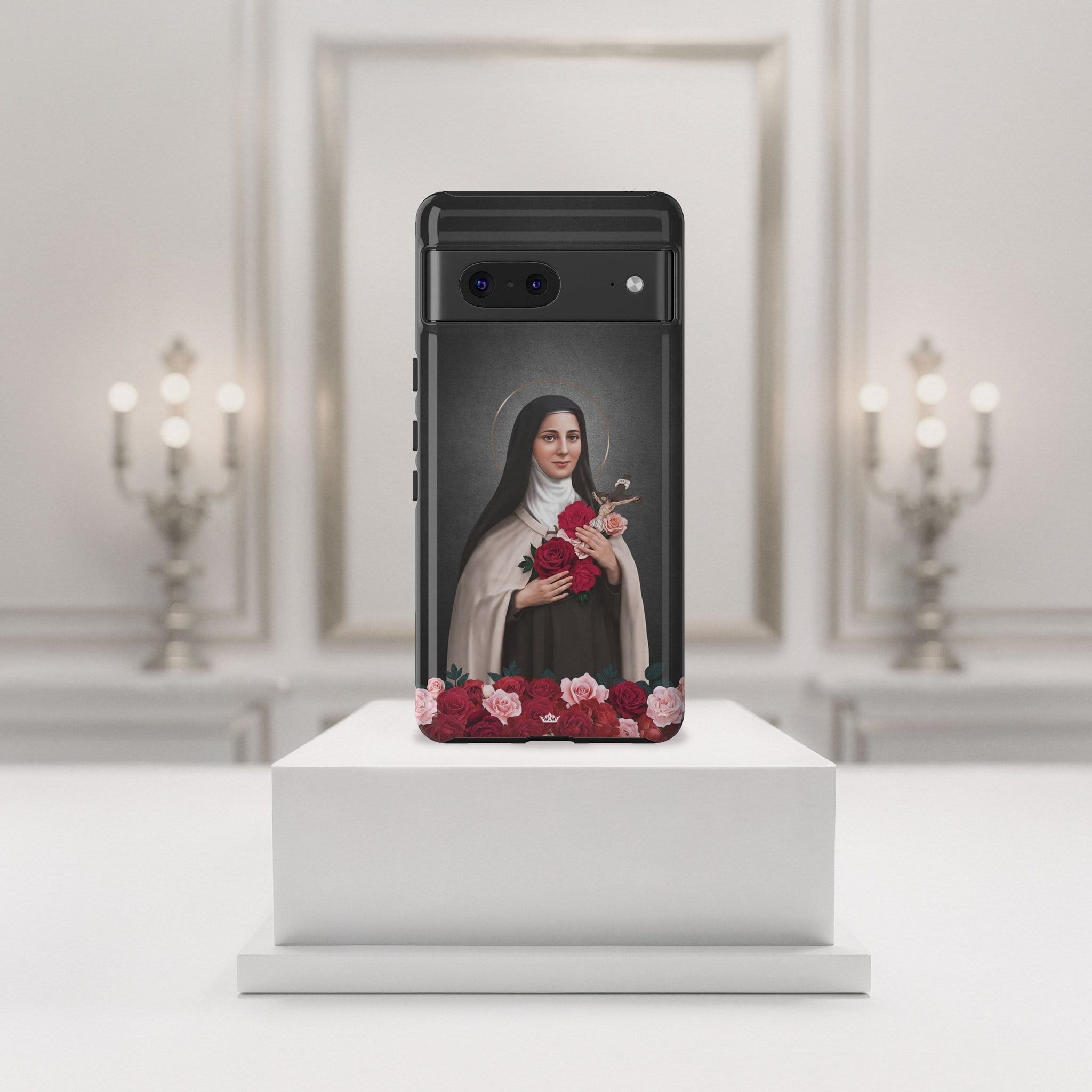 St. Therese of Lisieux Hard Phone Case (Dark) Copyright VENXARA