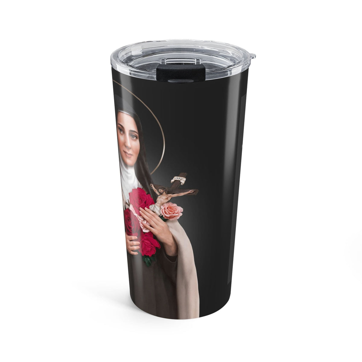 St. Therese of Lisieux Lord's Prayer Tumbler (Ash 20 oz) Copyright VENXARA