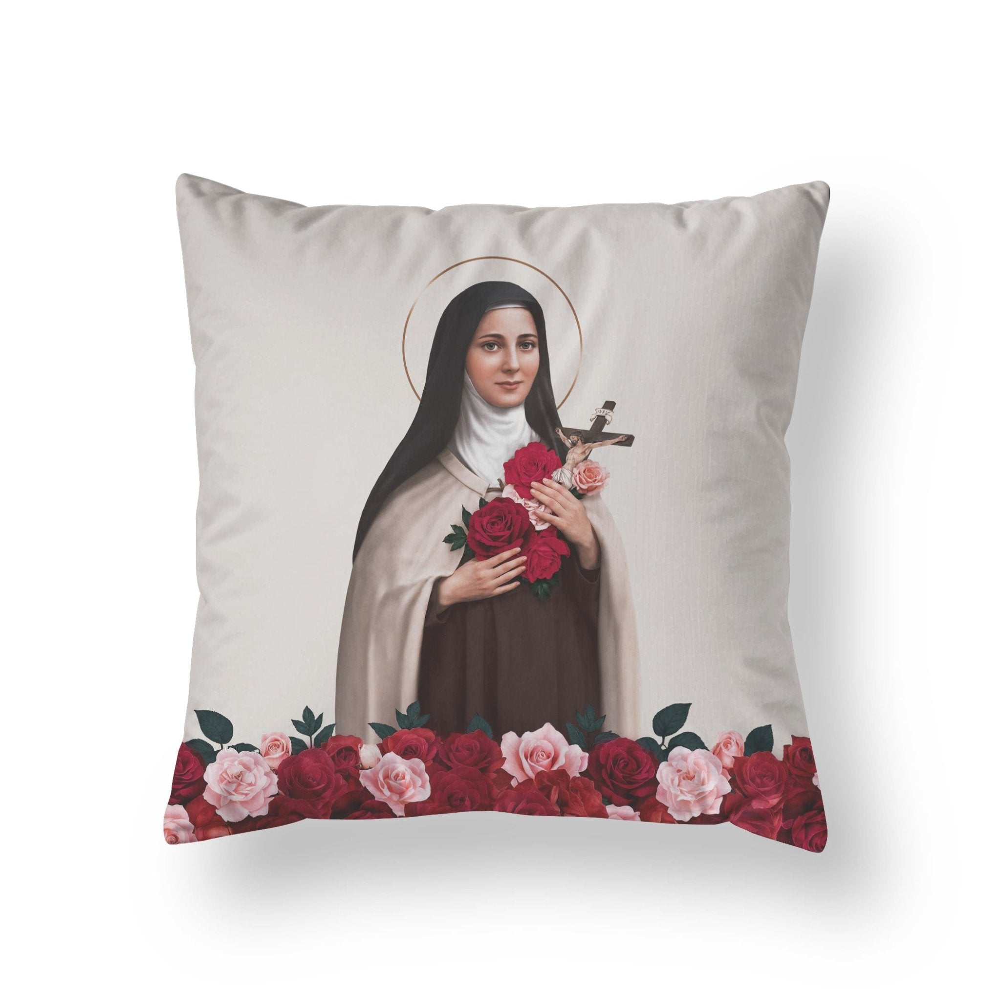 St. Therese of Lisieux Pillow (Roses) - VENXARA®