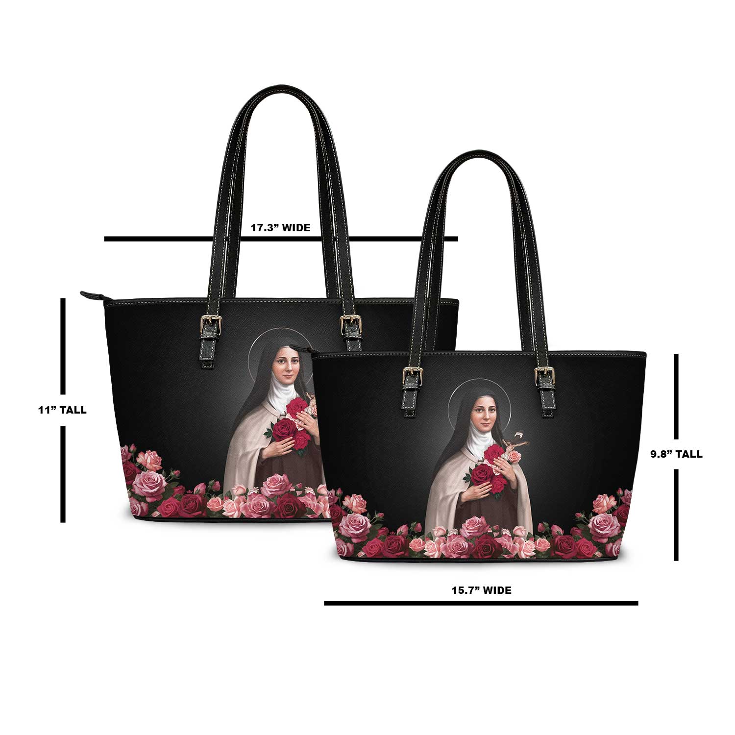 St. Therese of Lisieux Tote Bag (Black) - VENXARA®