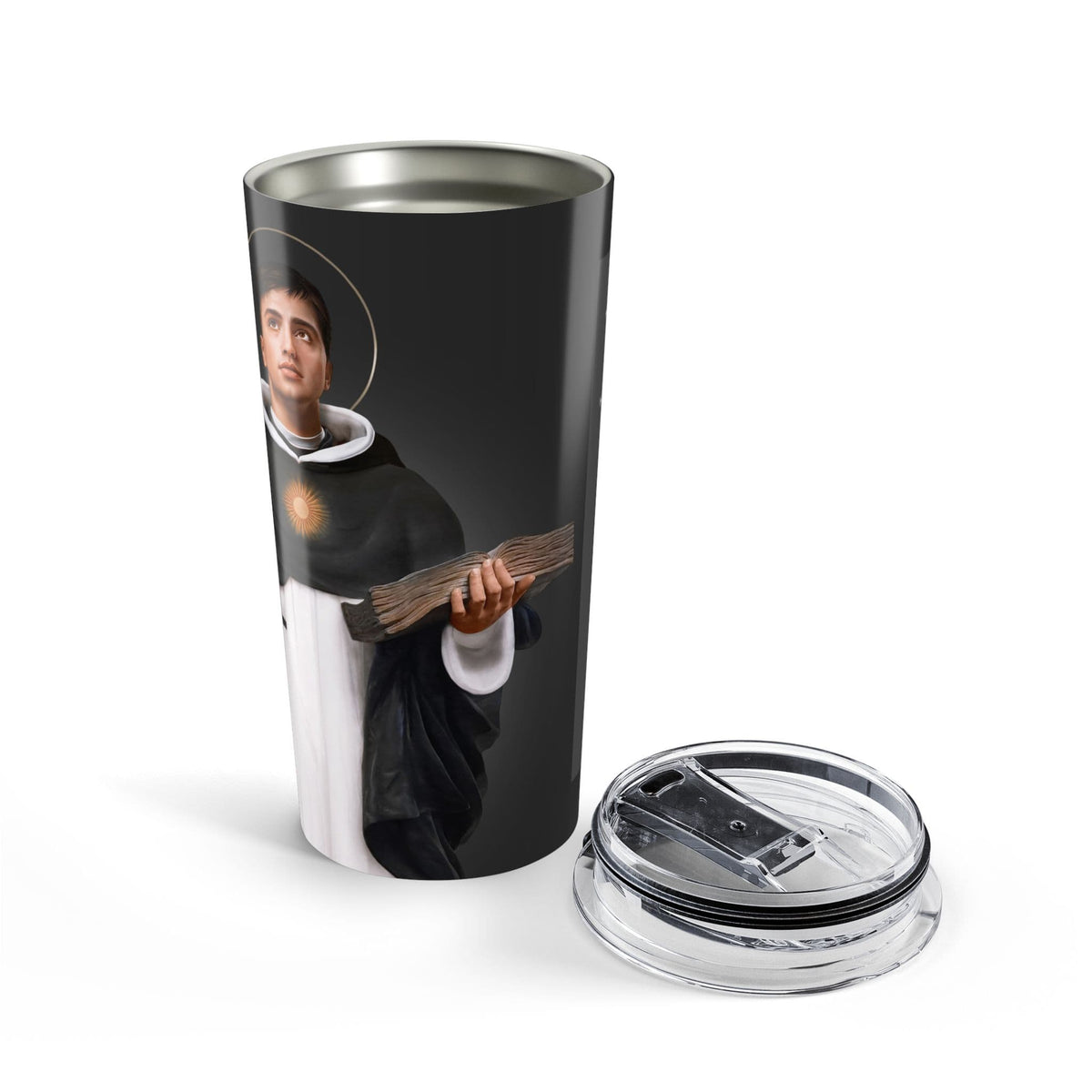 St. Thomas Aquinas Lord's Prayer Tumbler (Ash 20 oz) Copyright VENXARA