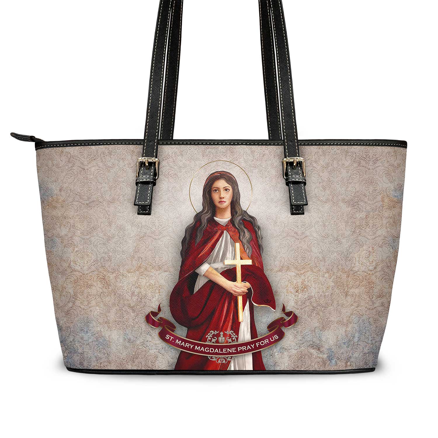 St. Mary Magdalene Tote Bag (Damask Light Patina)