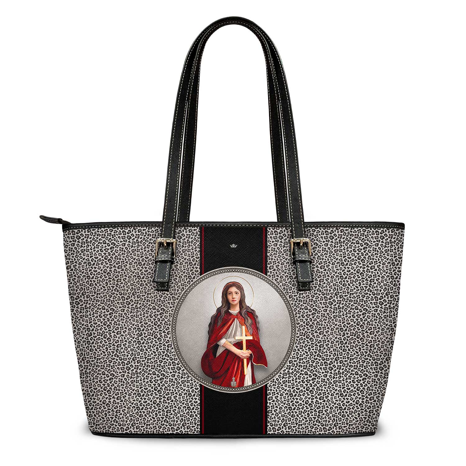 St. Mary Magdalene Medallion Tote Bag (Leopard)