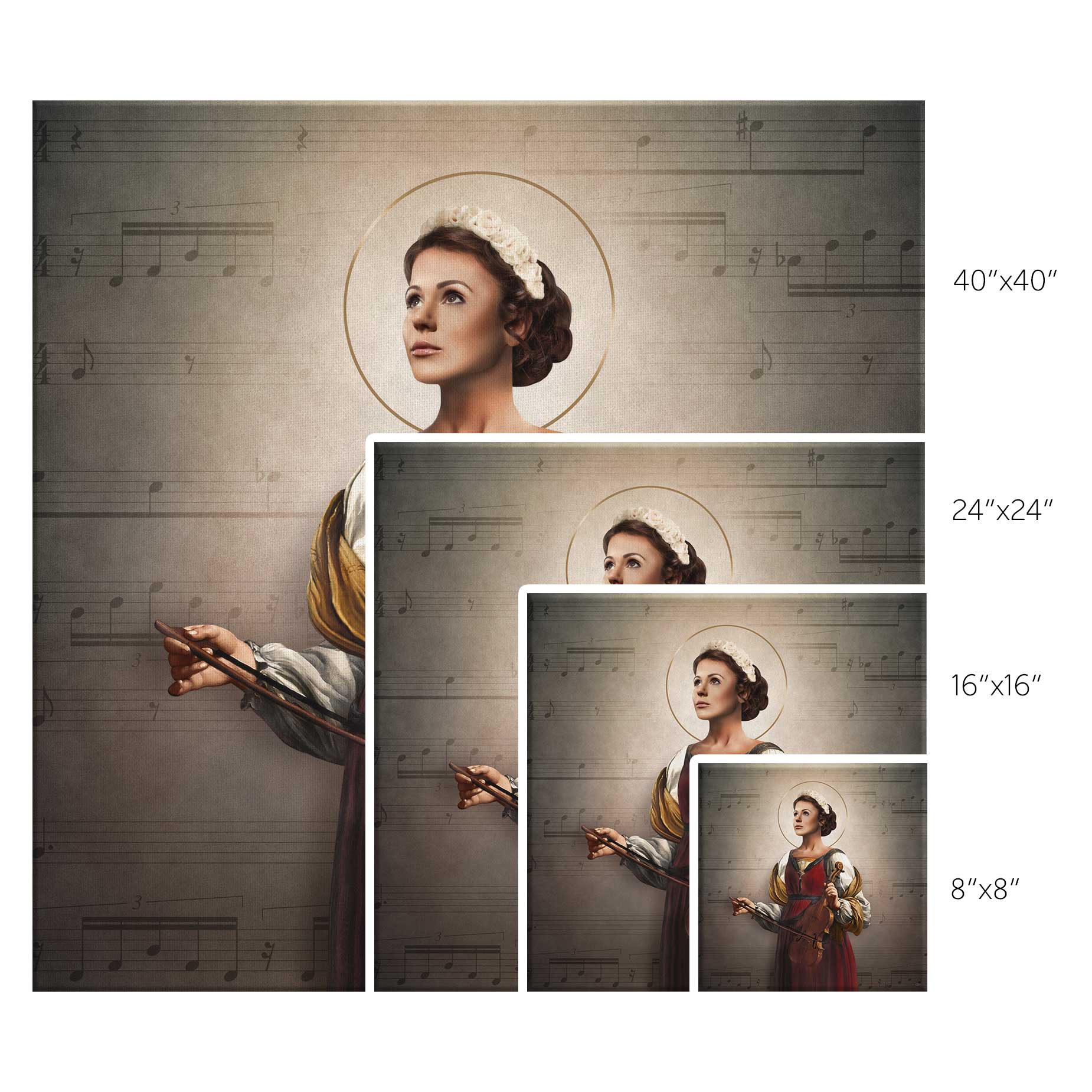St. Cecilia Canvas Print (Music Notes)