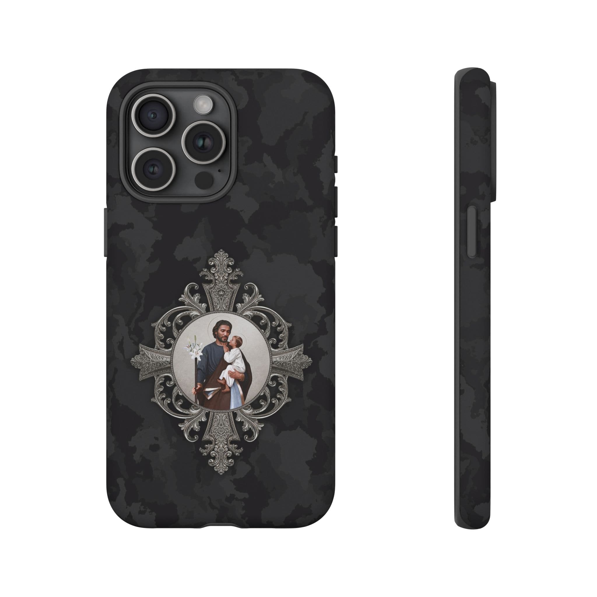St. Joseph Hard Phone Case (Black Camo) Copyright VENXARA