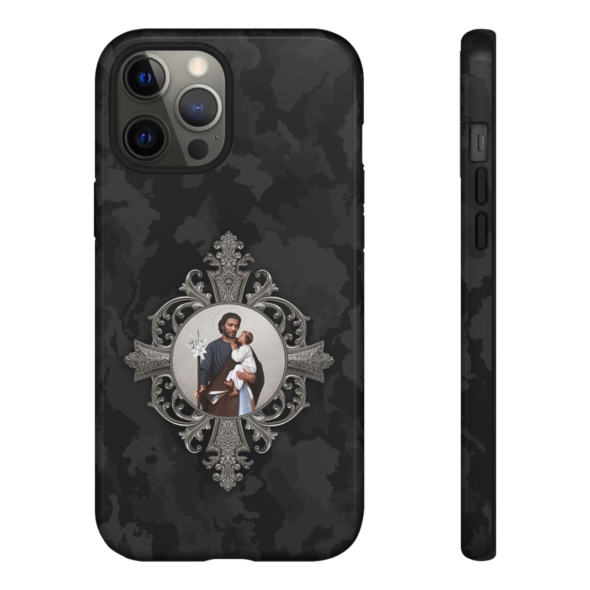 St. Joseph Hard Phone Case (Black Camo) Copyright VENXARA