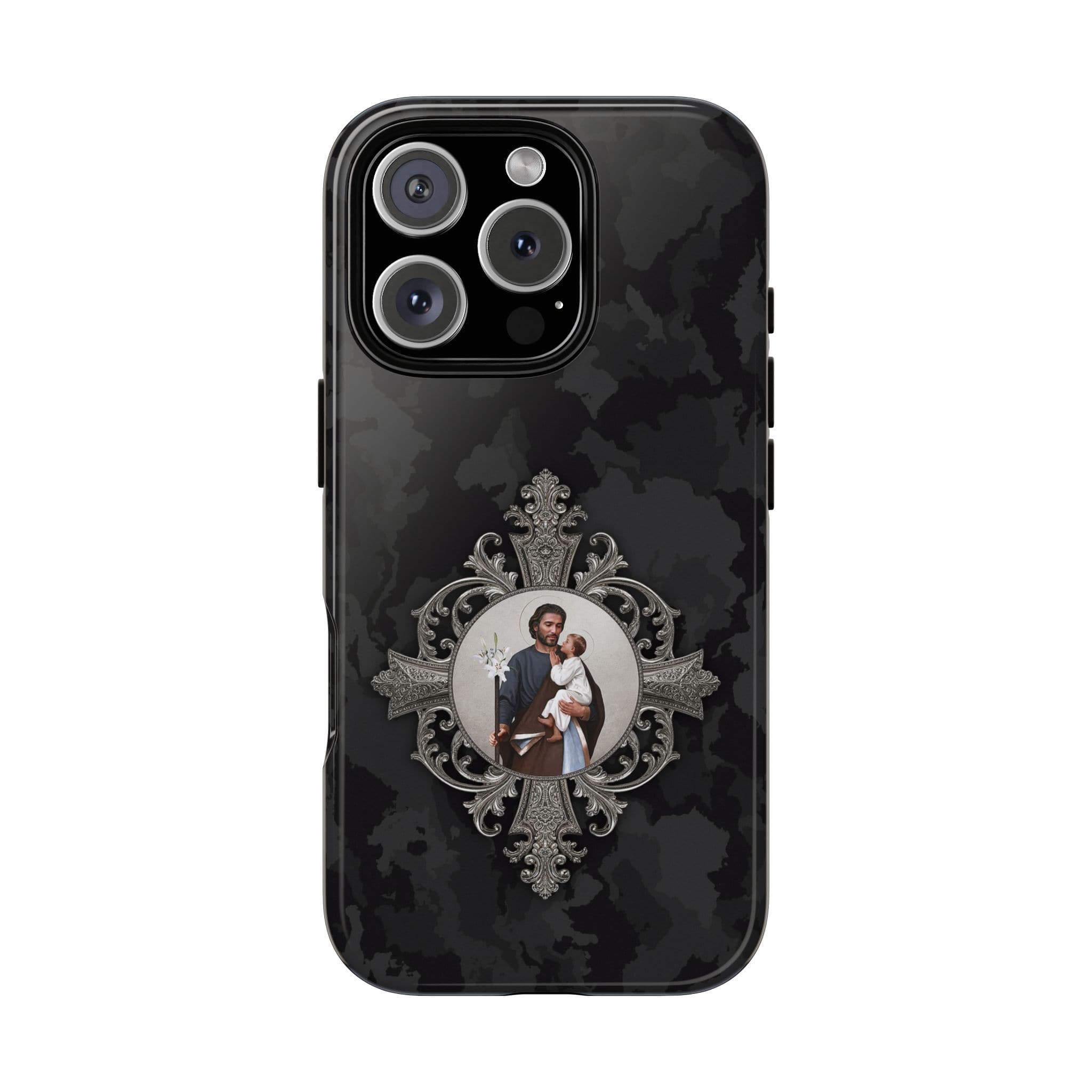 St. Joseph Hard Phone Case (Black Camo) Copyright VENXARA