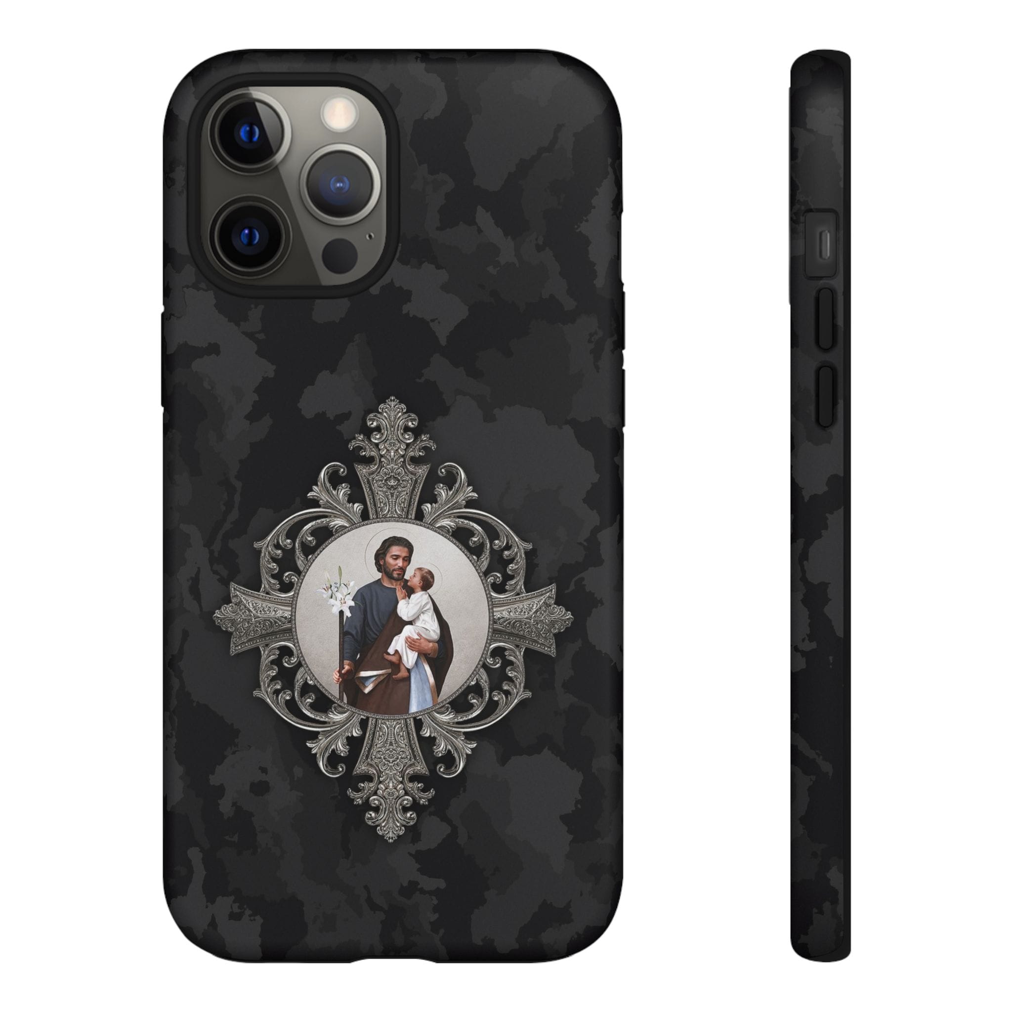 St. Joseph Hard Phone Case (Black Camo) Copyright VENXARA