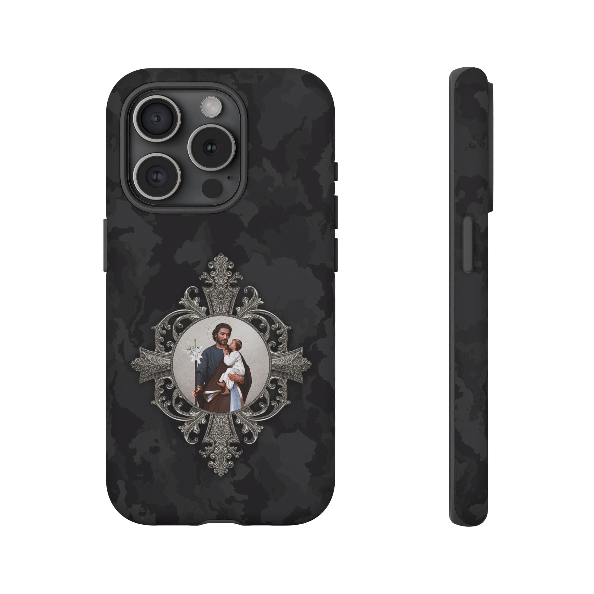 St. Joseph Hard Phone Case (Black Camo) Copyright VENXARA