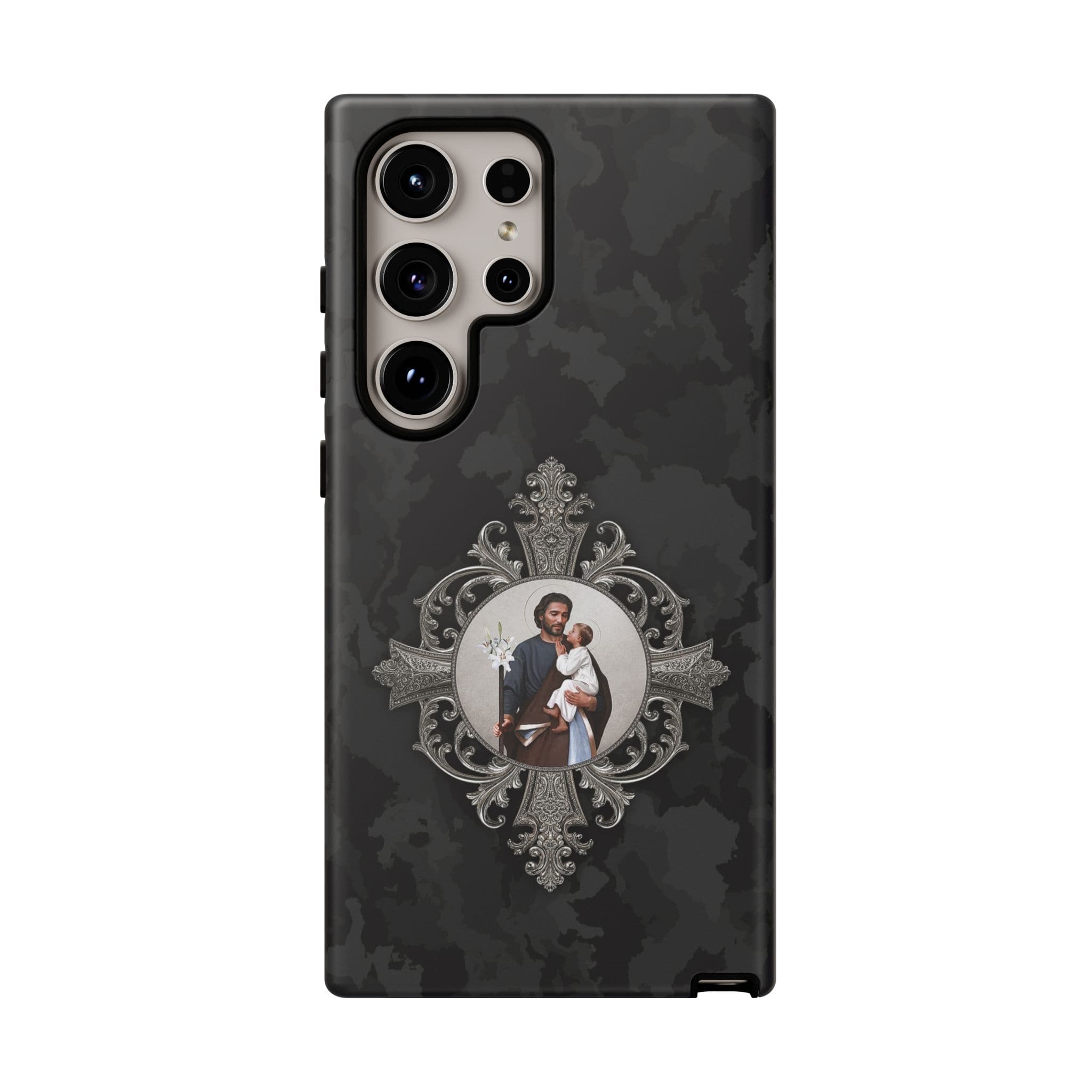 St. Joseph Hard Phone Case (Black Camo) Copyright VENXARA