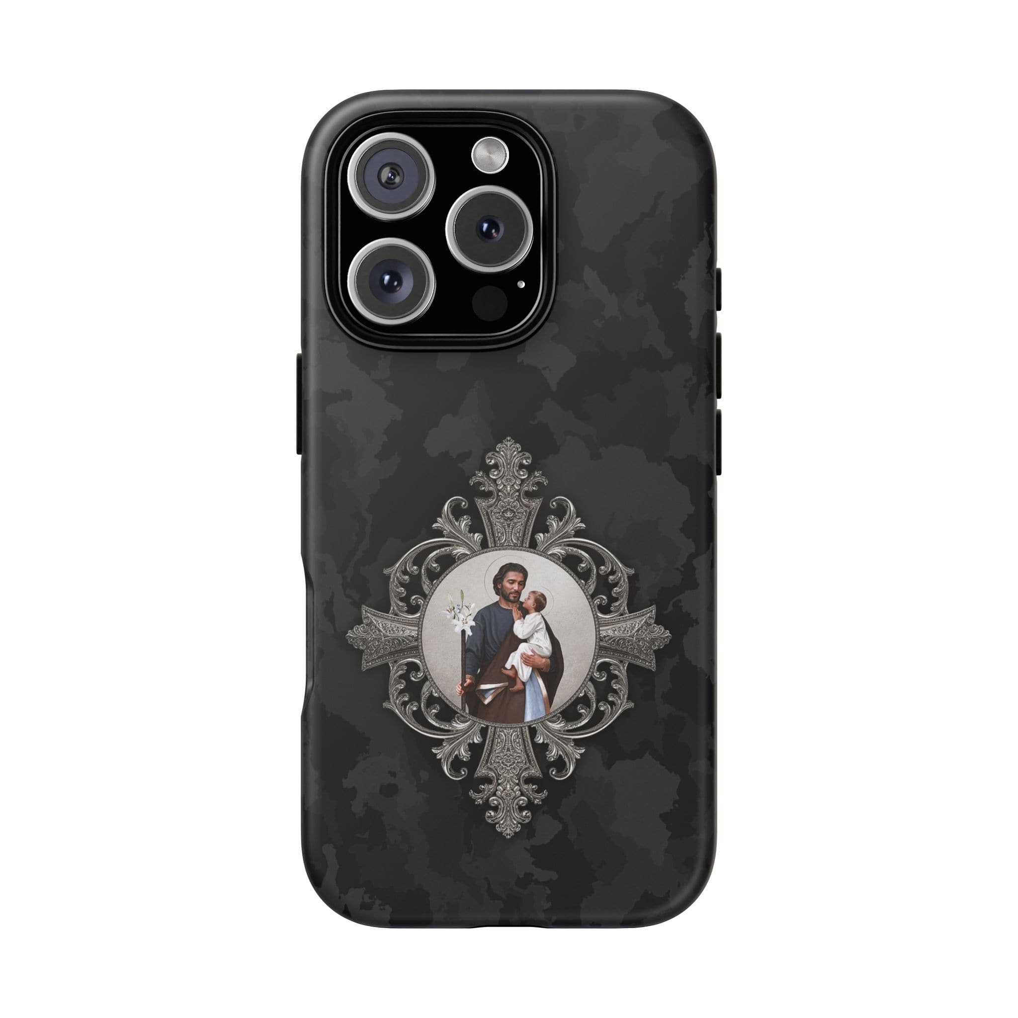 St. Joseph Hard Phone Case (Black Camo) Copyright VENXARA