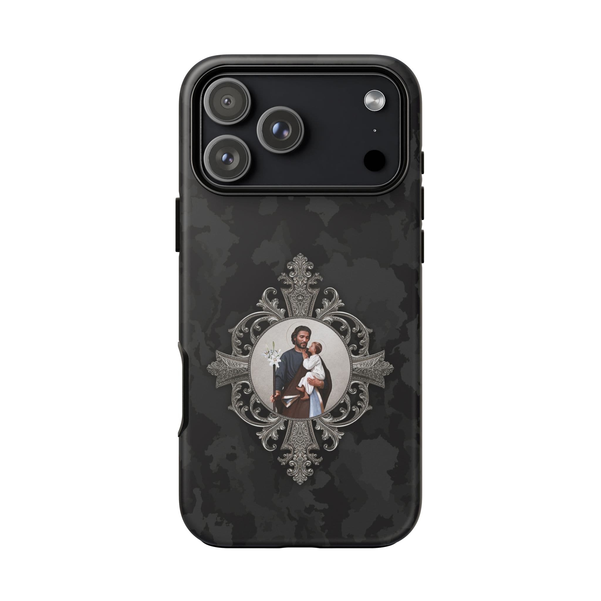 St. Joseph Hard Phone Case (Black Camo) Copyright VENXARA