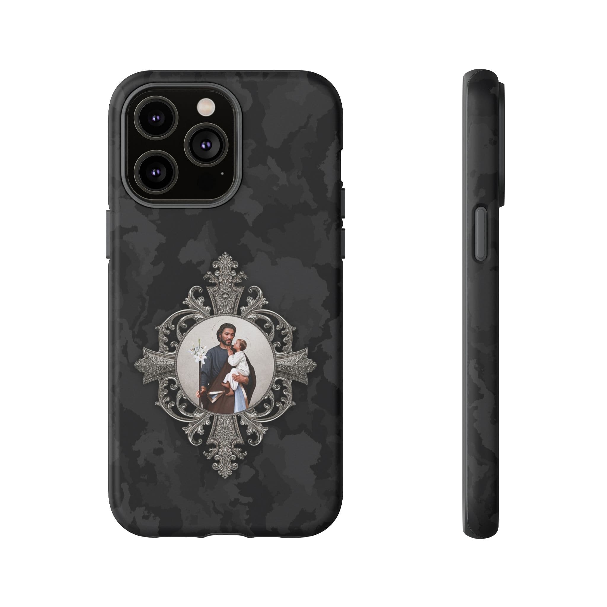 St. Joseph Hard Phone Case (Black Camo) Copyright VENXARA