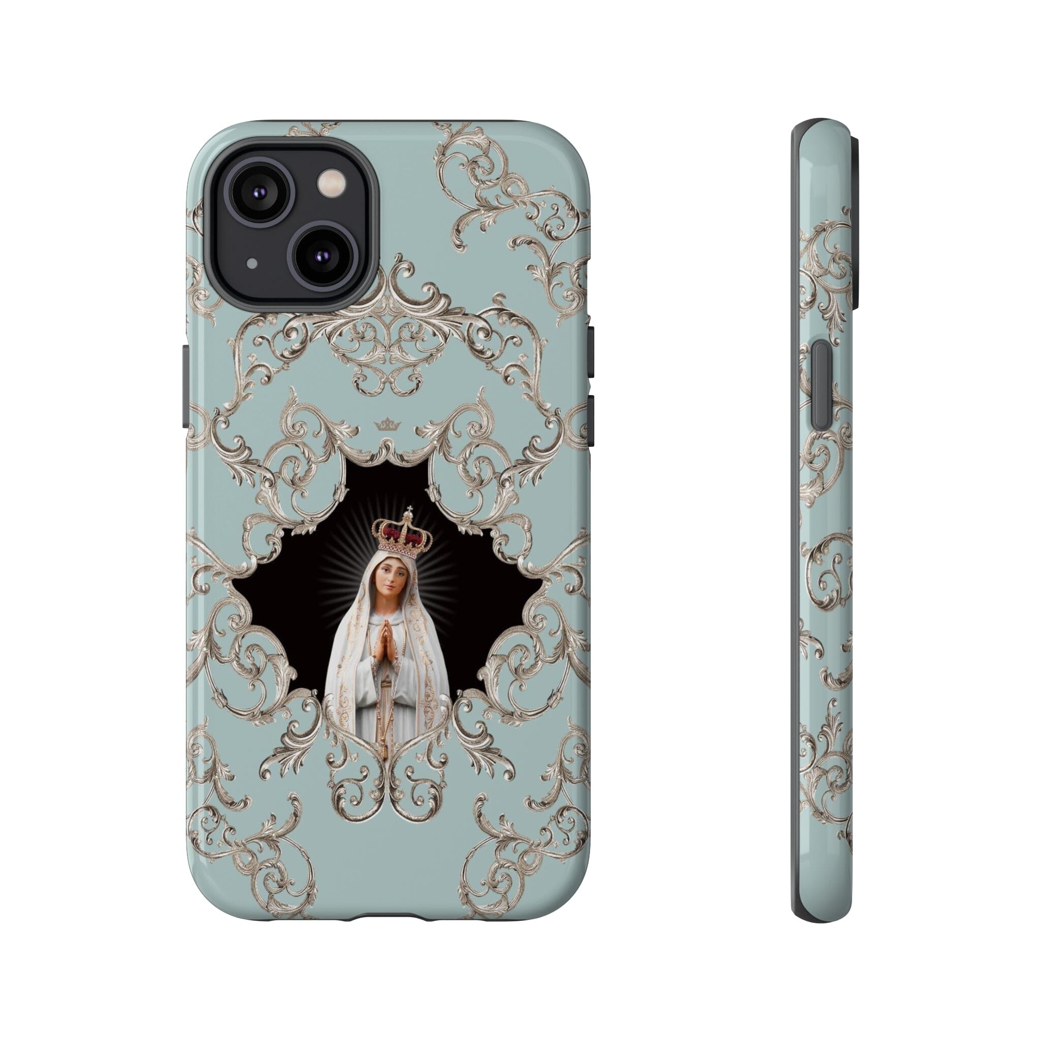 Our Lady of Fatima Hard Phone Case (Baroque Blue)