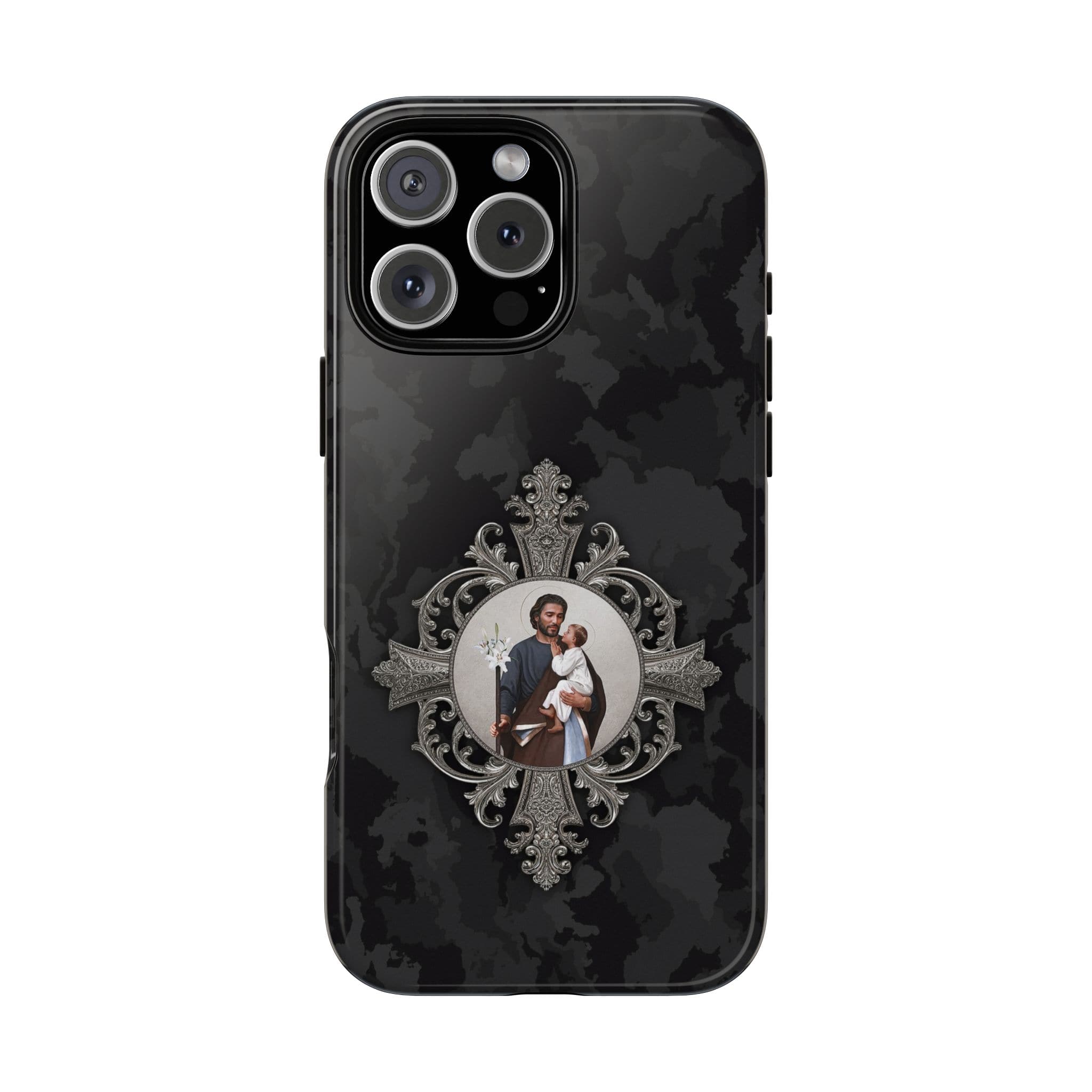 St. Joseph Hard Phone Case (Black Camo) Copyright VENXARA