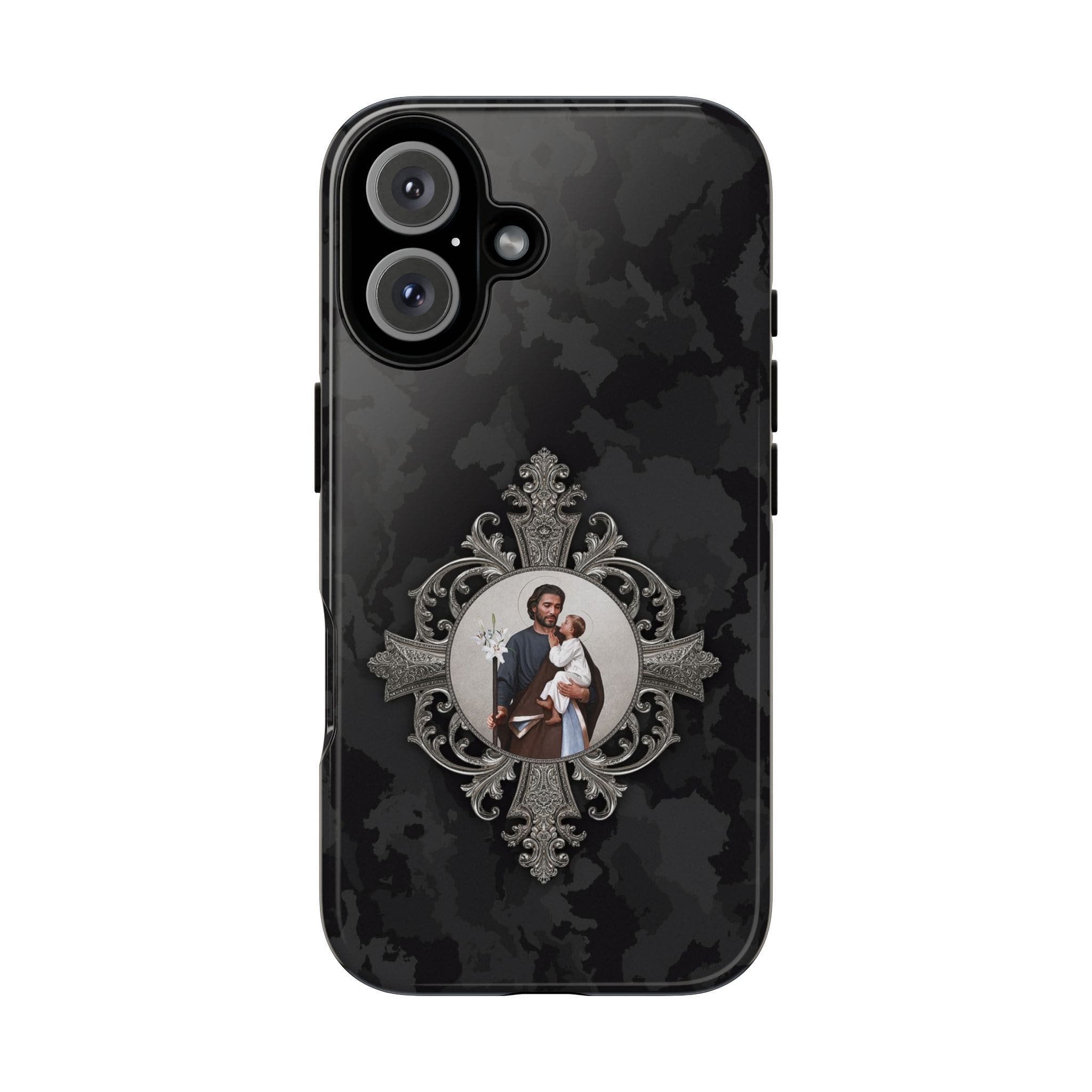 St. Joseph Hard Phone Case (Black Camo) Copyright VENXARA