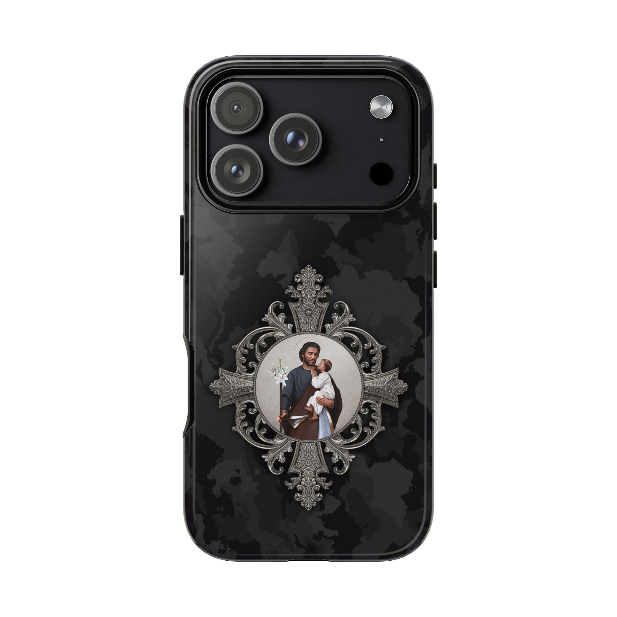 St. Joseph Hard Phone Case (Black Camo) Copyright VENXARA