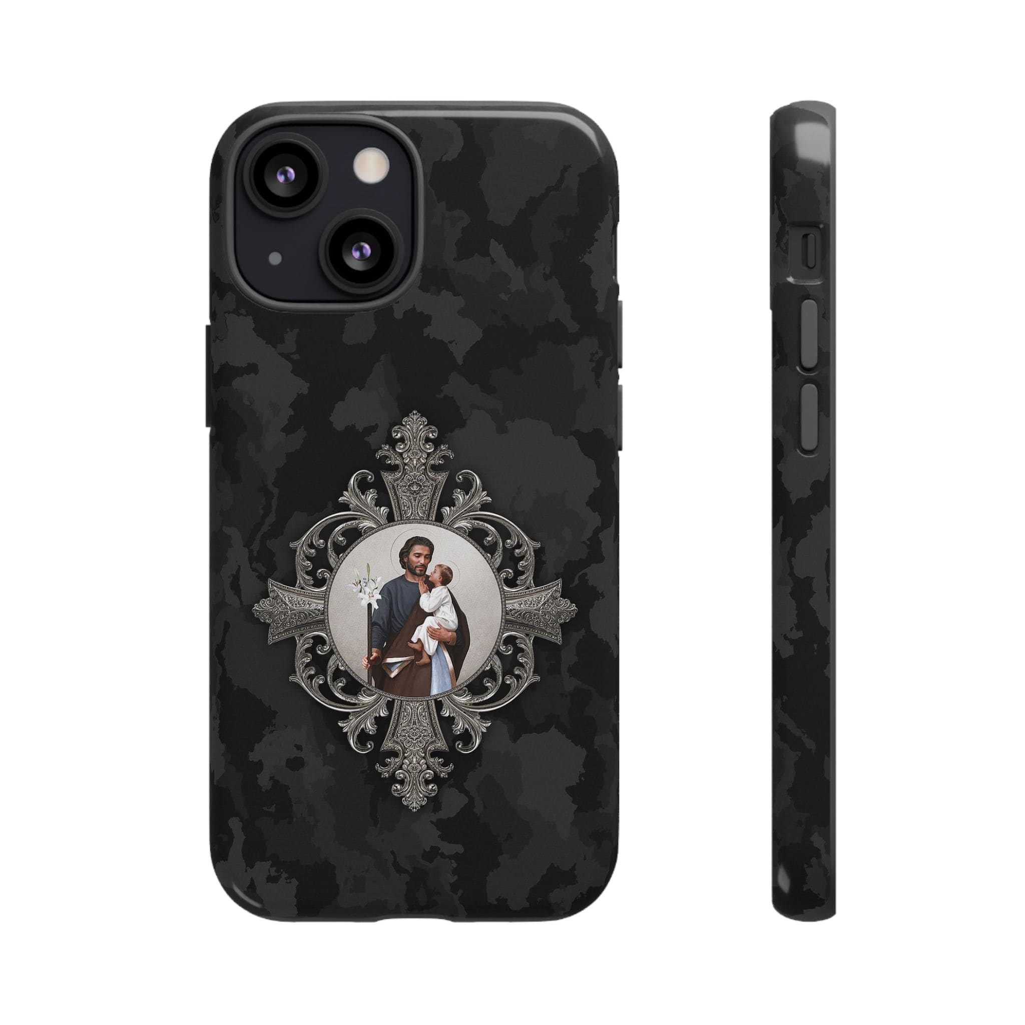St. Joseph Hard Phone Case (Black Camo) Copyright VENXARA