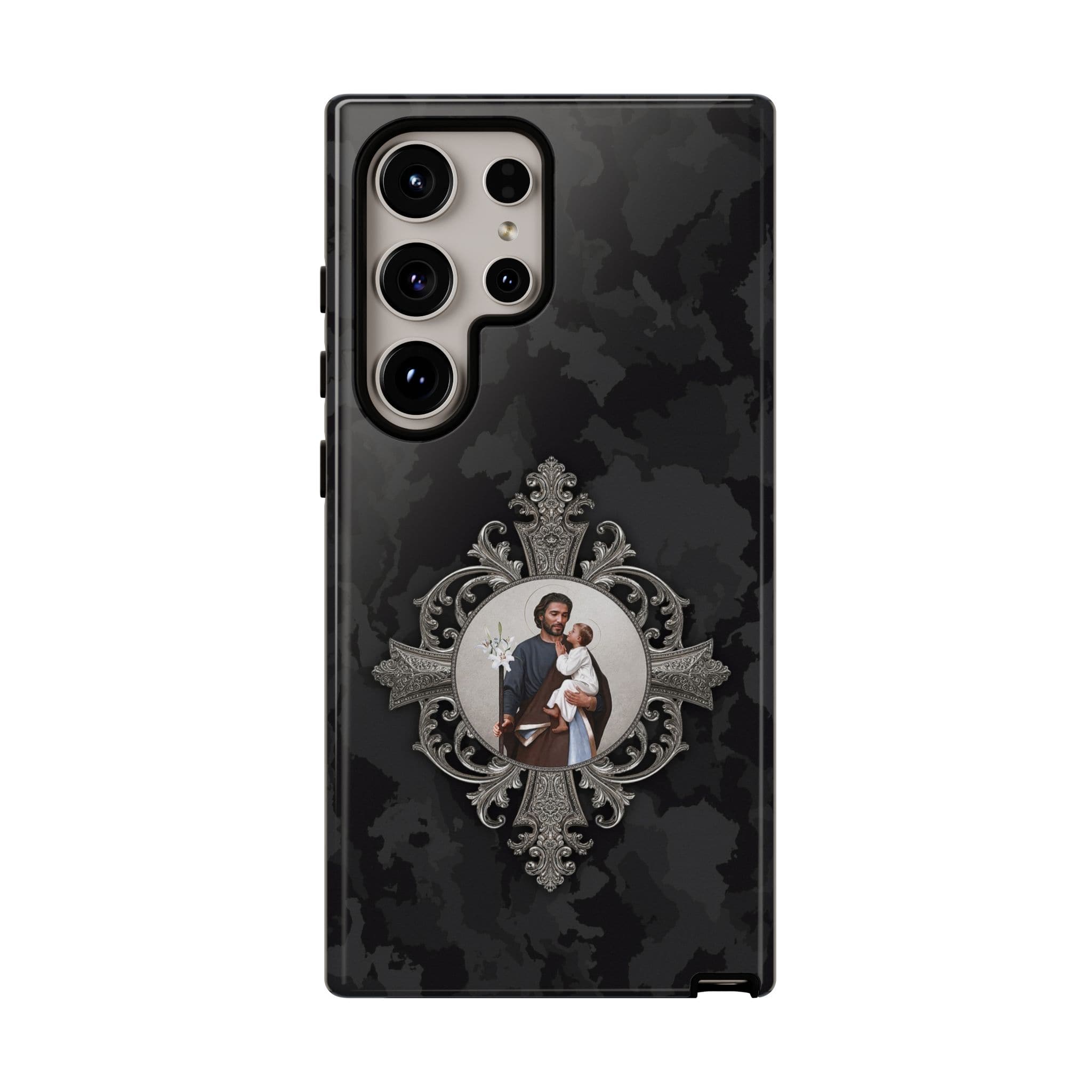 St. Joseph Hard Phone Case (Black Camo) Copyright VENXARA