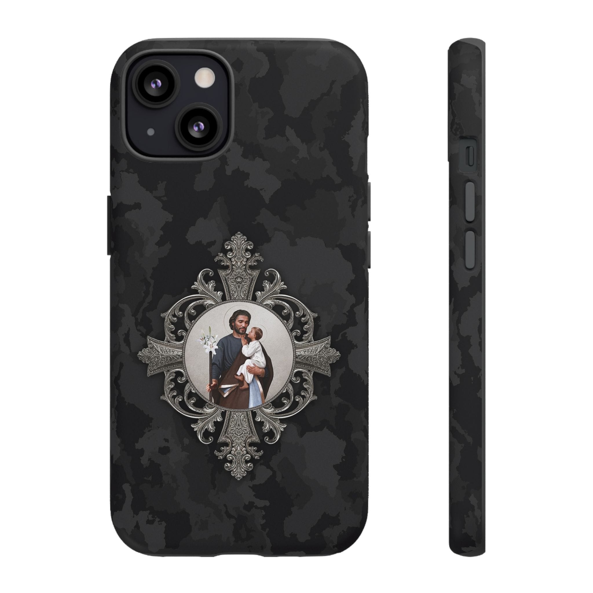 St. Joseph Hard Phone Case (Black Camo) Copyright VENXARA