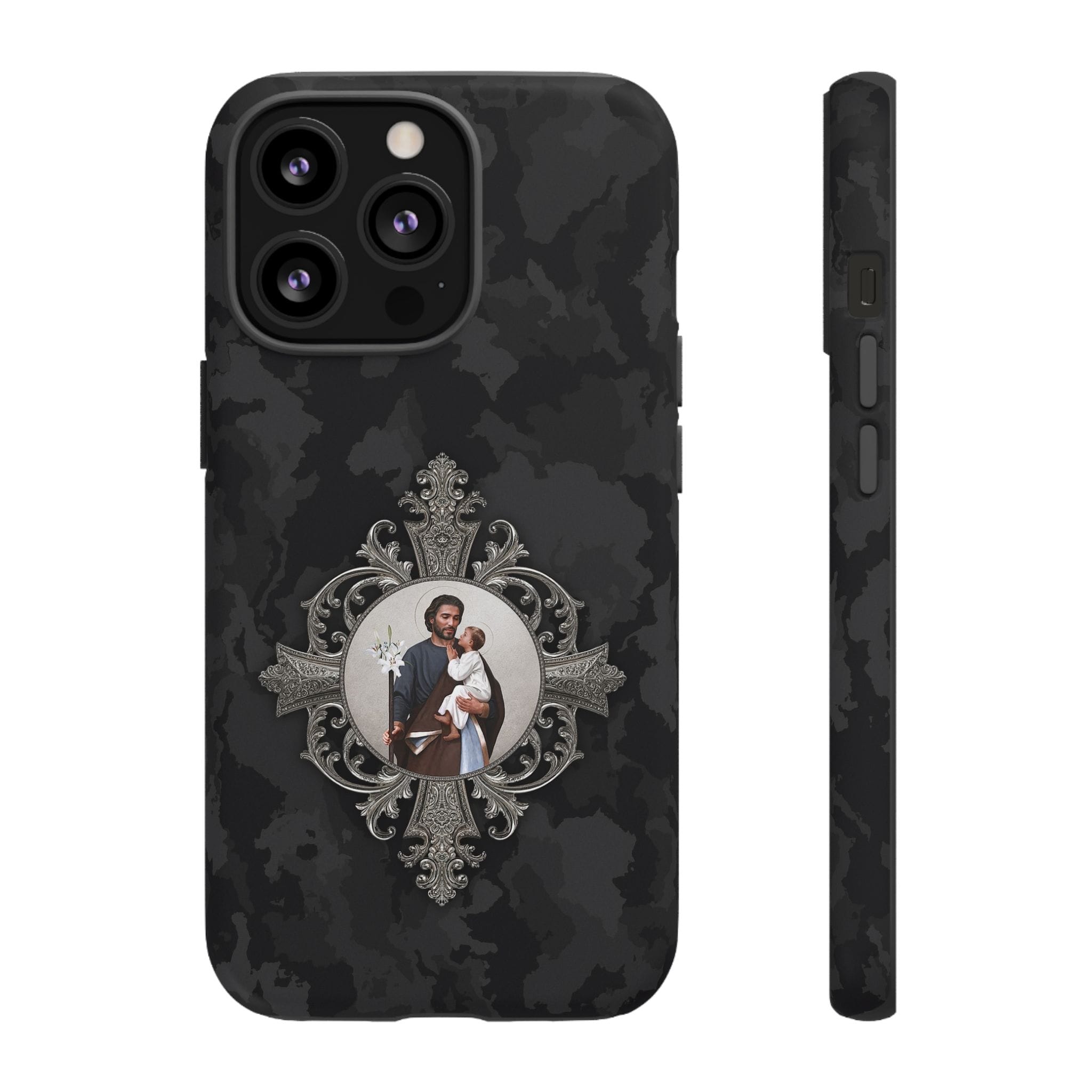 St. Joseph Hard Phone Case (Black Camo) Copyright VENXARA