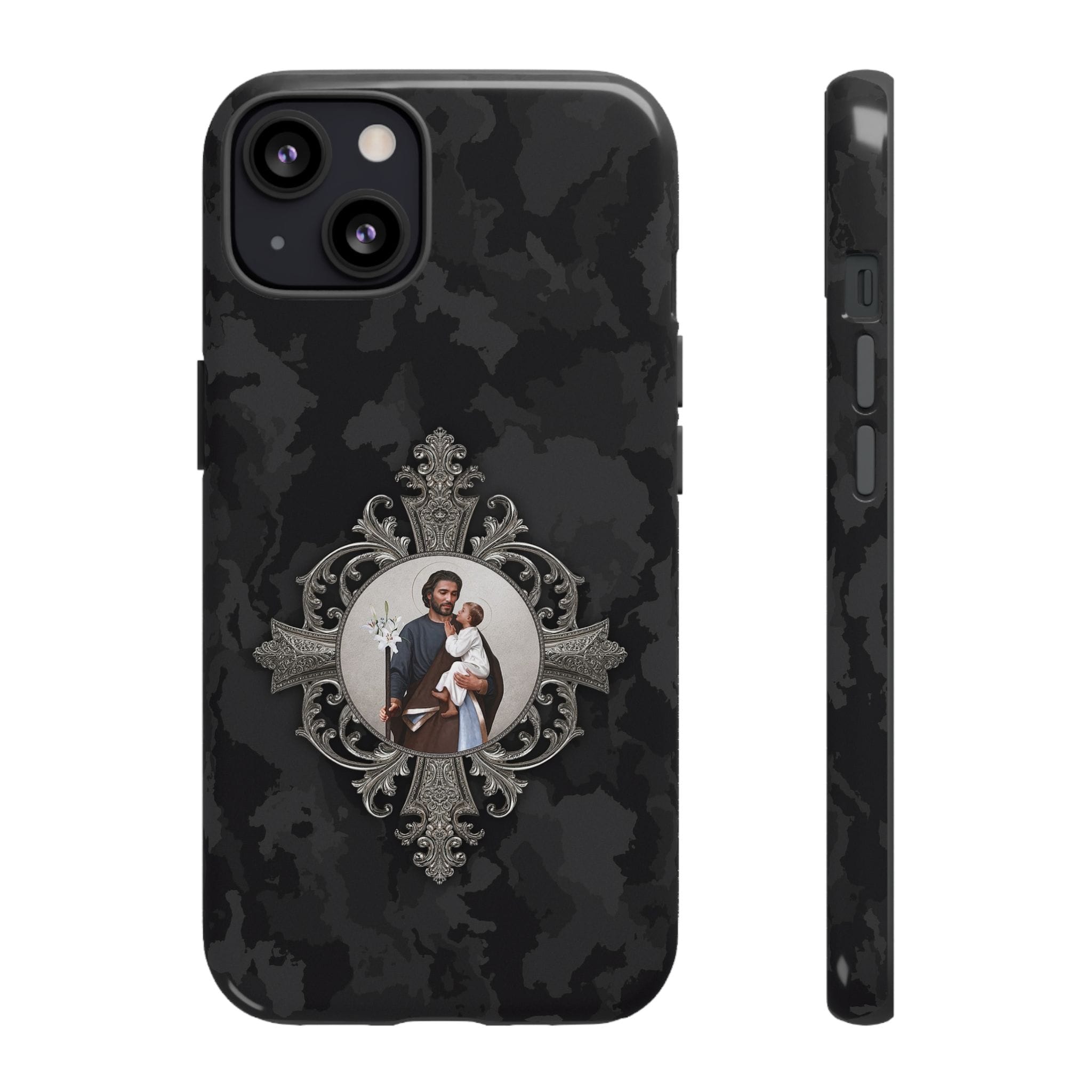 St. Joseph Hard Phone Case (Black Camo) Copyright VENXARA
