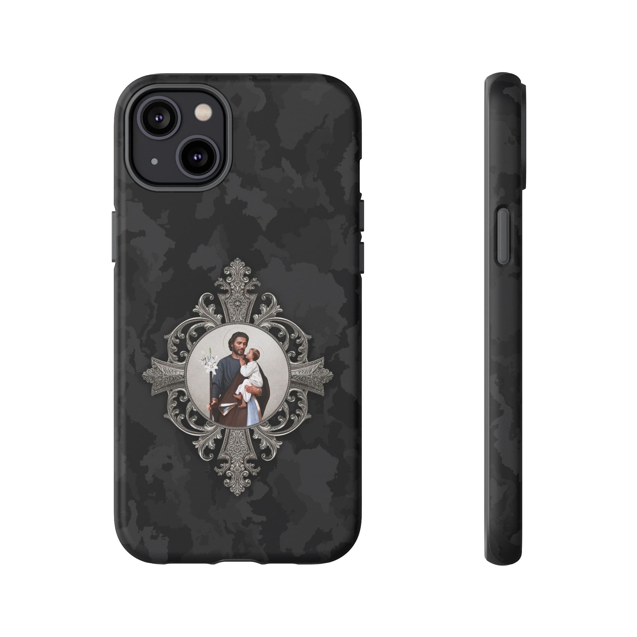St. Joseph Hard Phone Case (Black Camo) Copyright VENXARA