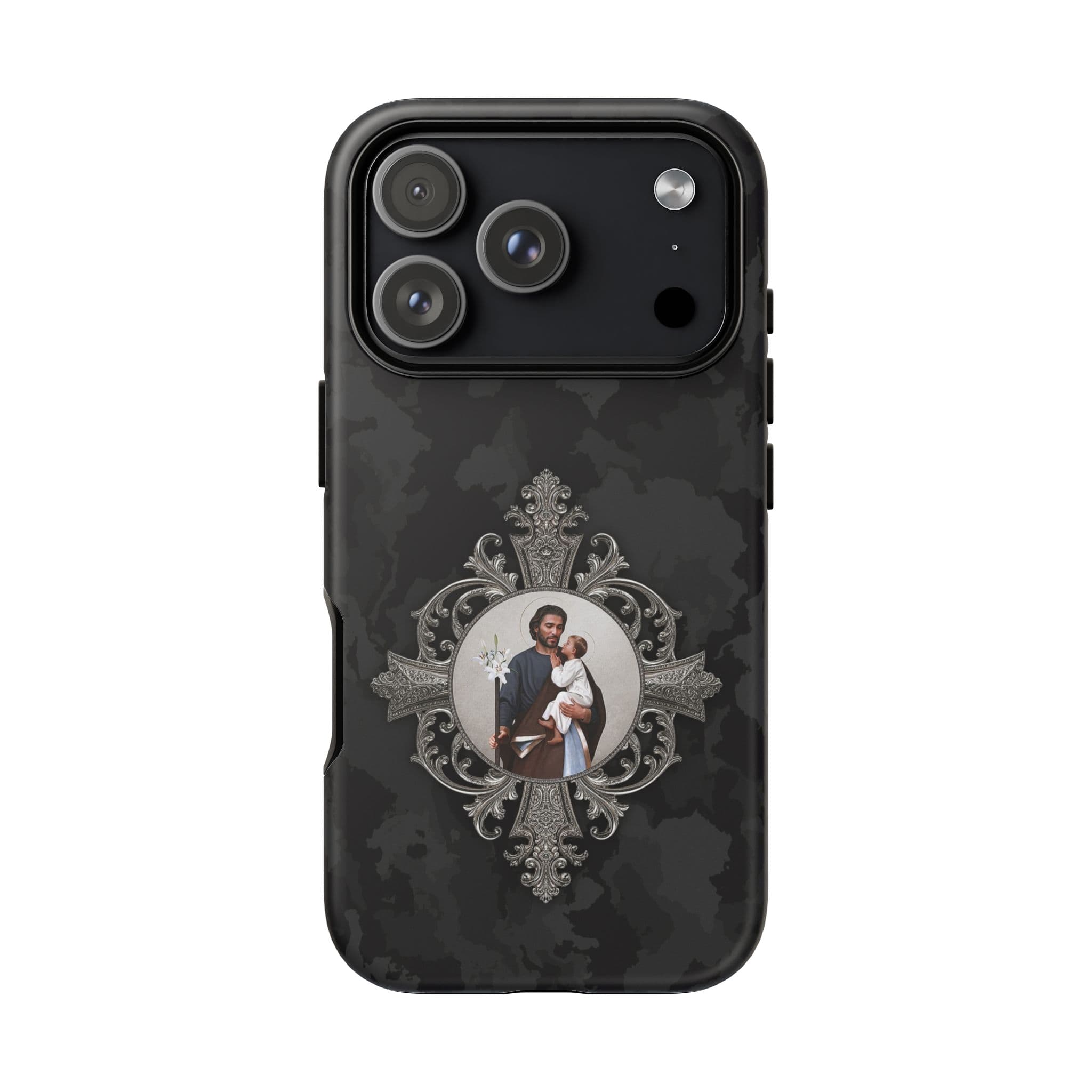 St. Joseph Hard Phone Case (Black Camo) Copyright VENXARA