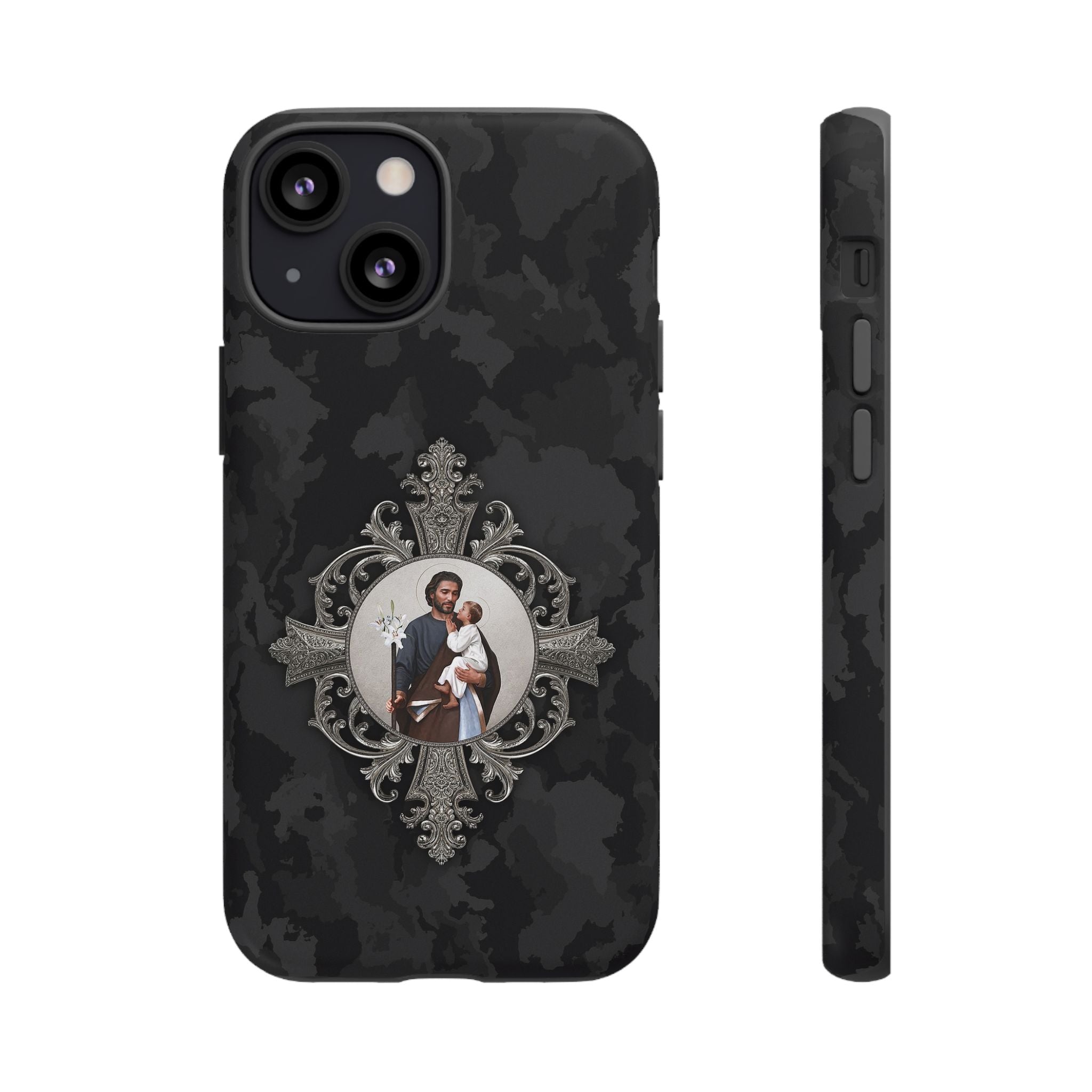 St. Joseph Hard Phone Case (Black Camo) Copyright VENXARA