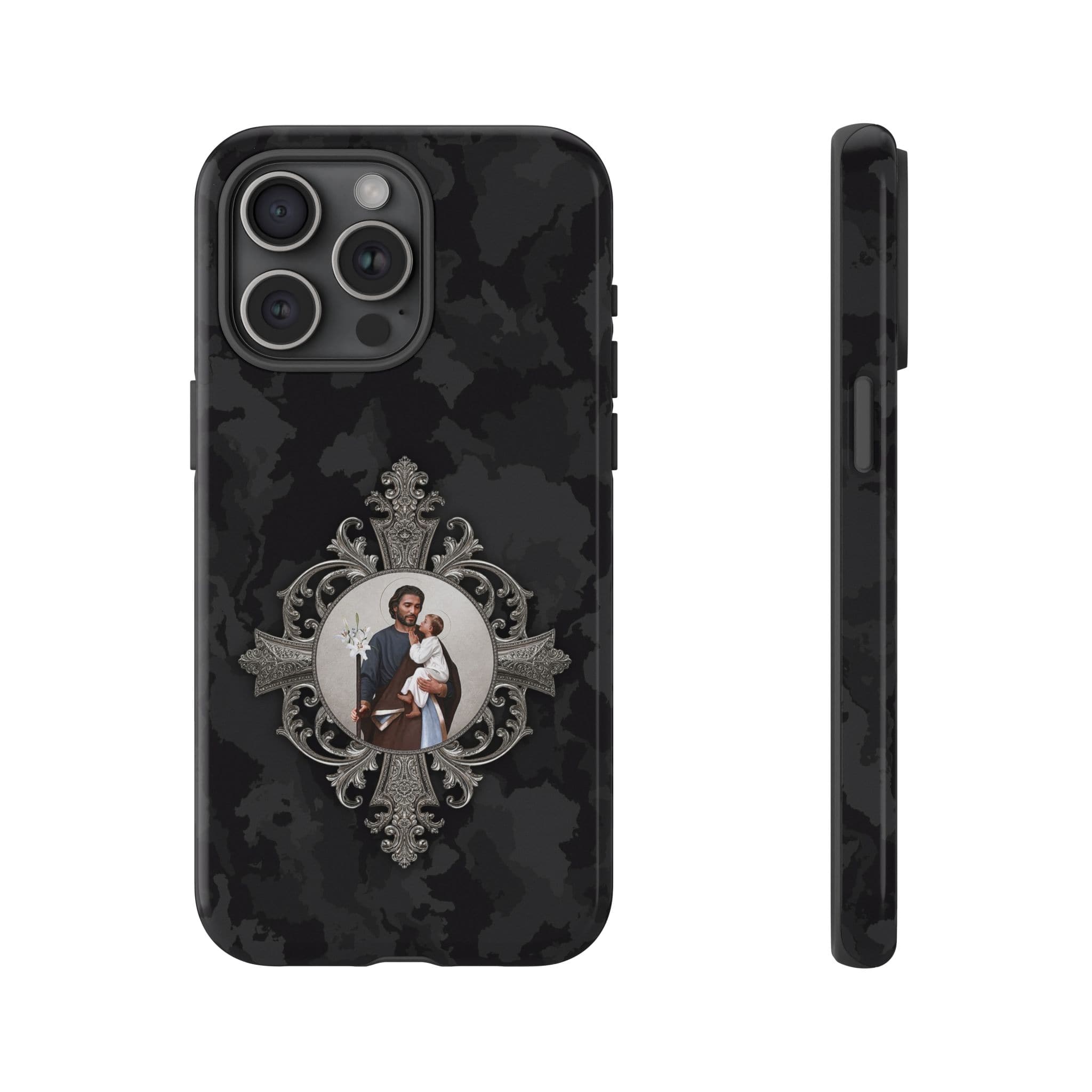 St. Joseph Hard Phone Case (Black Camo) Copyright VENXARA