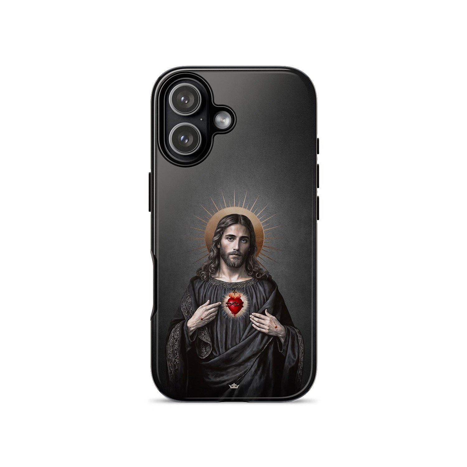 Sacred Heart of Jesus Hard Phone Case (Vintage Black) - VENXARA