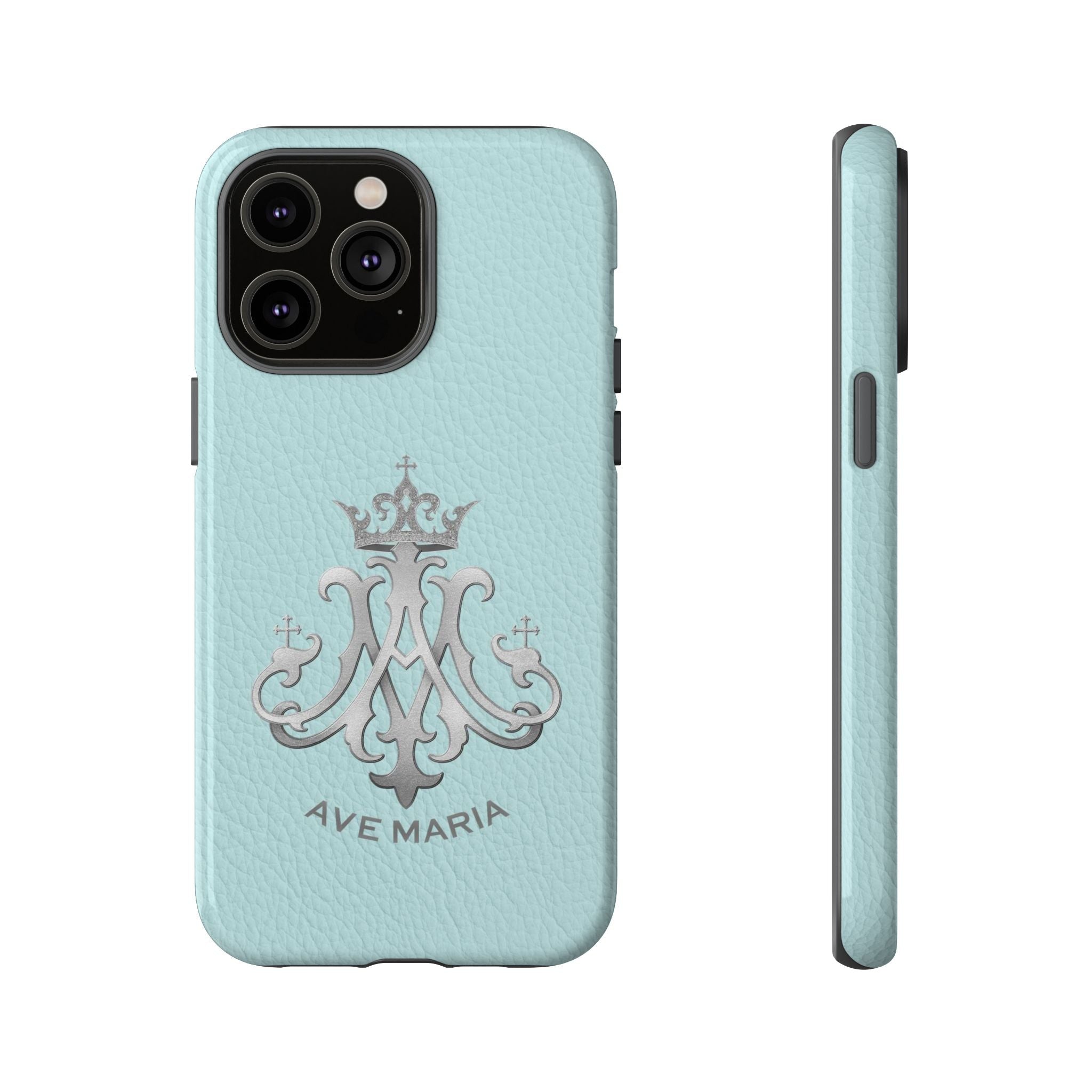 Ave Maria Hard Phone Case (Heavenly Blue) - Venxara