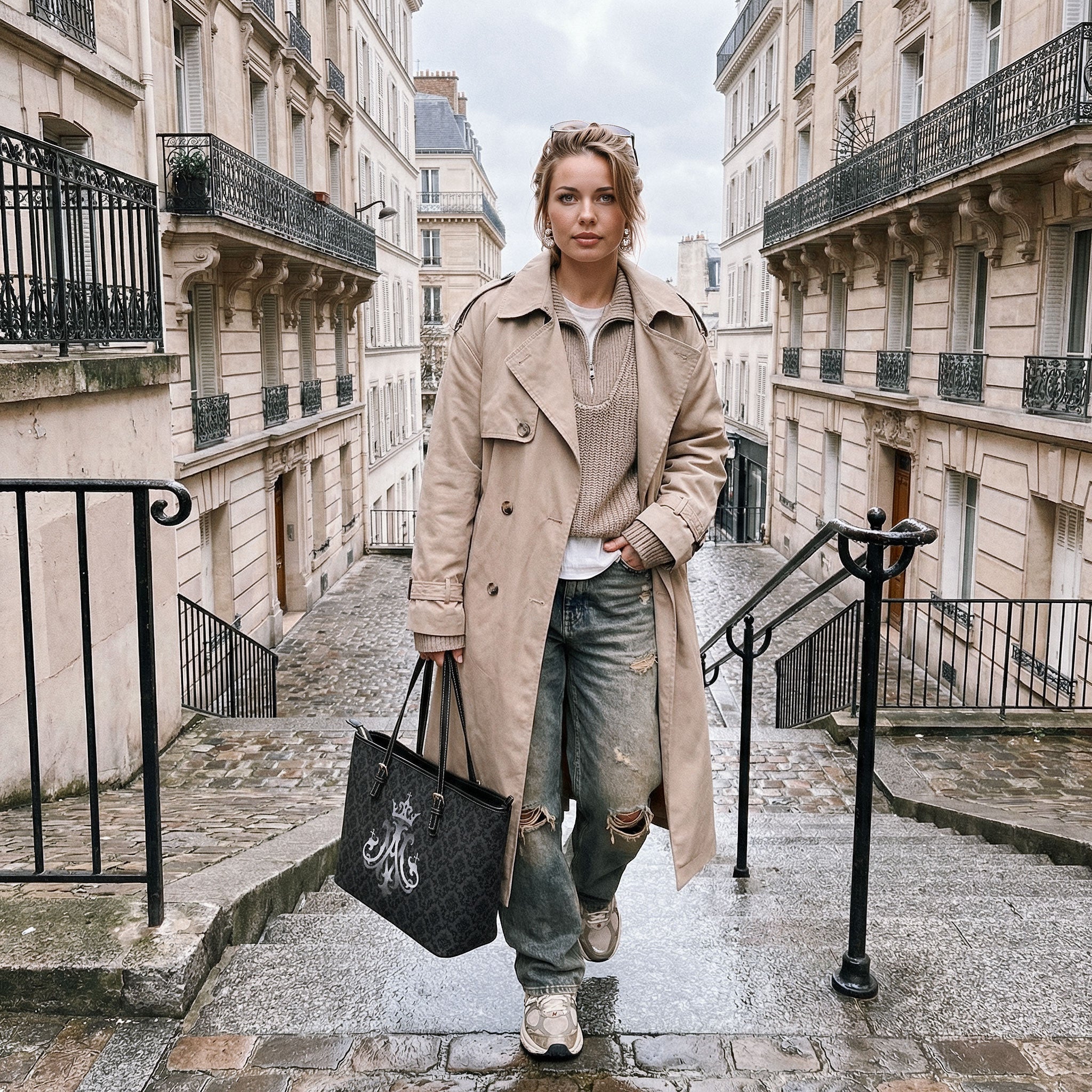 Ave Maria Tote Bag (Charcoal) - Venxara