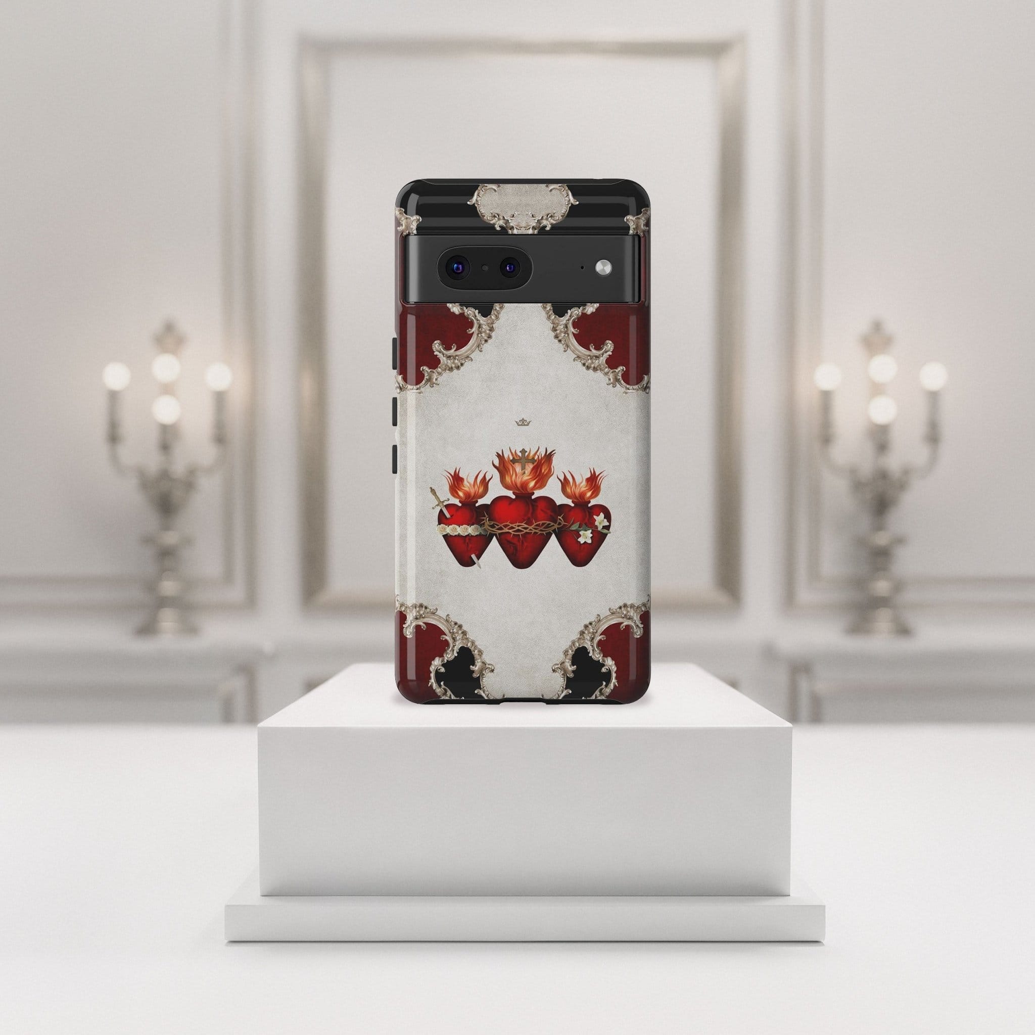 Holy Family Hearts Hard Phone Case (Baroque) Copyright VENXARA
