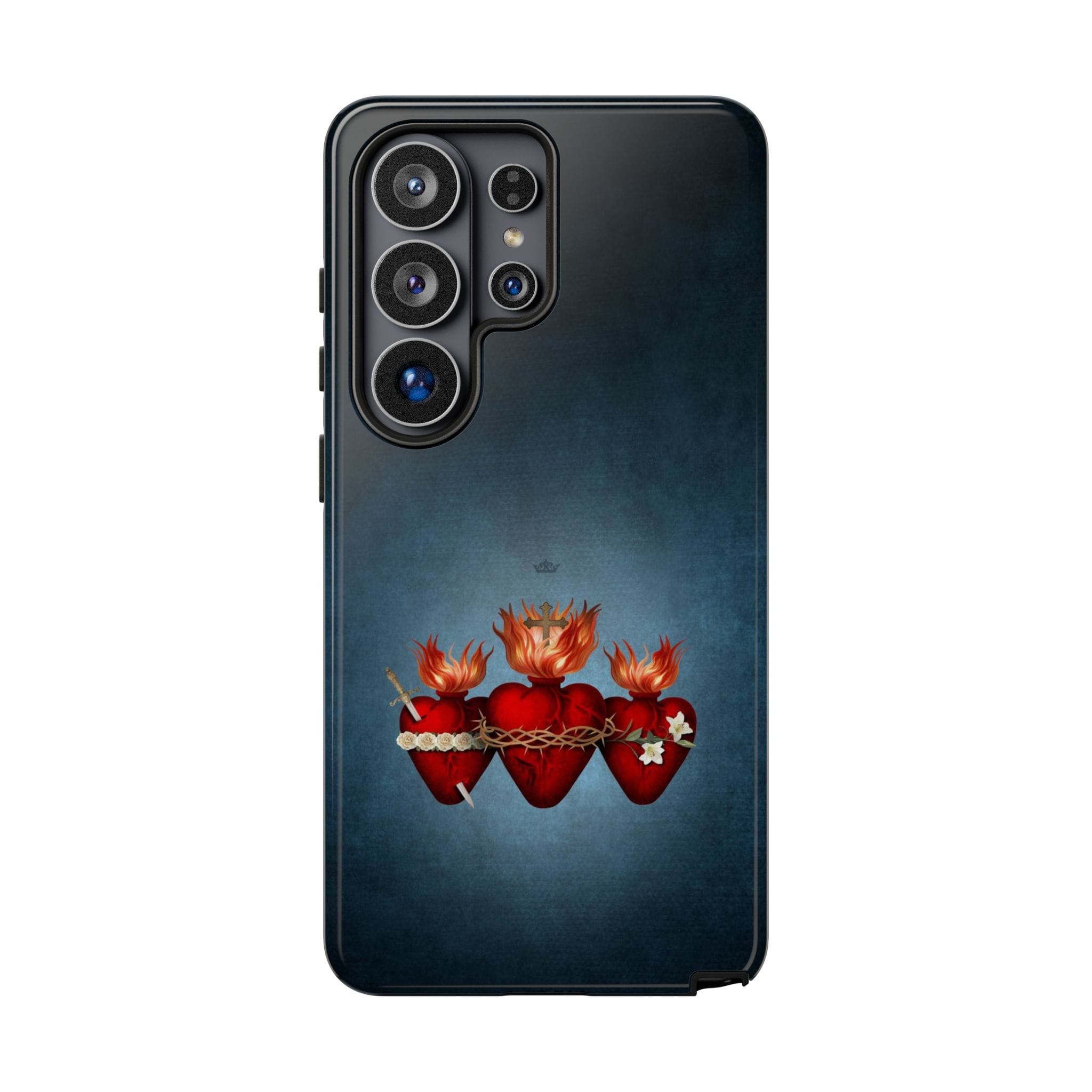 Holy Family Hearts Hard Phone Case (Vintage Blue) Copyright VENXARA