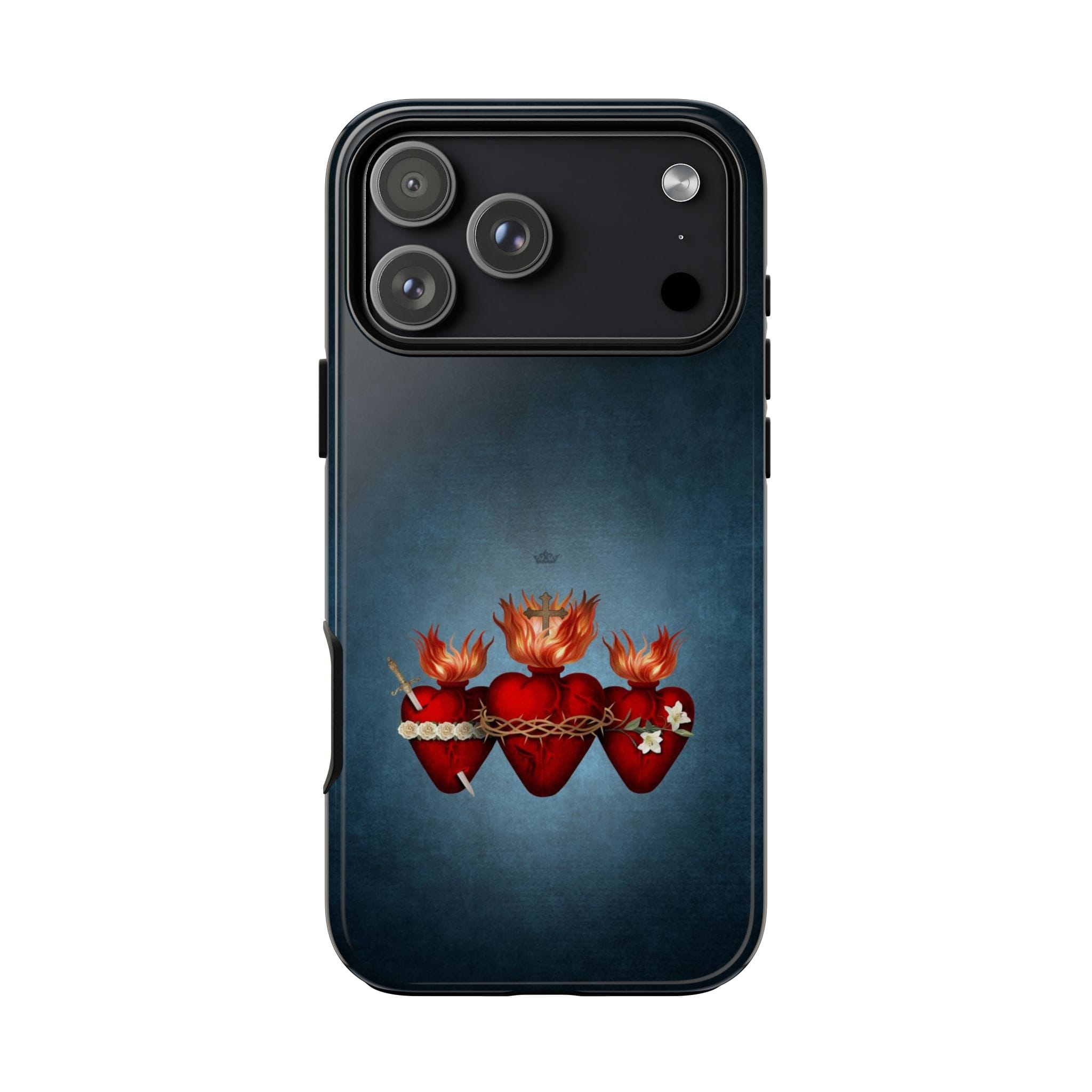 Holy Family Hearts Hard Phone Case (Vintage Blue) Copyright VENXARA